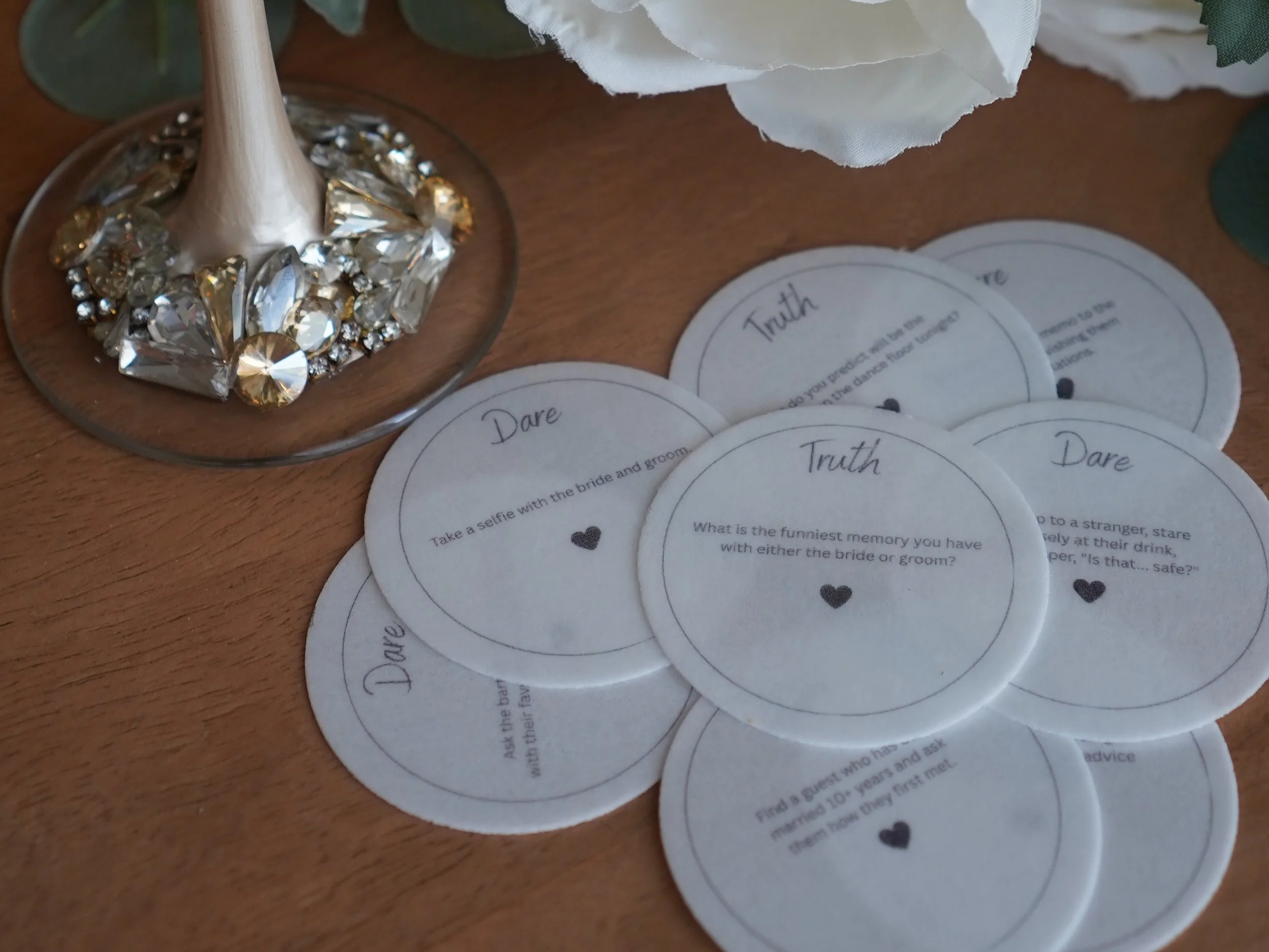 Wedding "Truth or Dare" Edible Cocktail Toppers – Interactive Drink Game