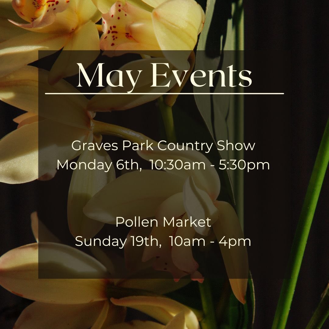 Our May events line up 🙌🏻 
Graves park this bank holiday Monday and Pollen market on Sunday19th.
We have made lots of beautiful dried flower bouquets and we have some amazing plants coming.
See you soon. 

#sheffieldevents #sheffield #woodseatsshef