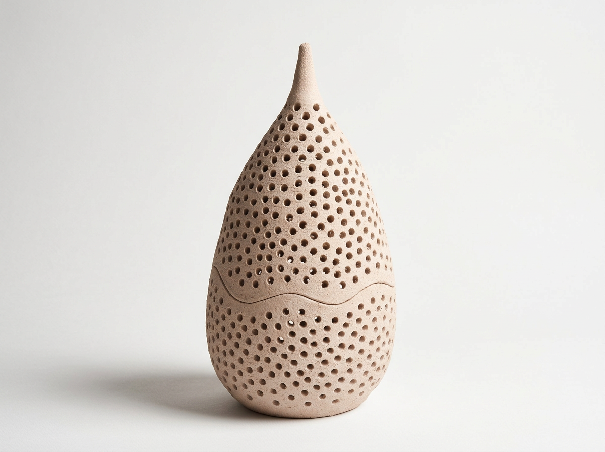 Clay Teardrop Candle Lantern
