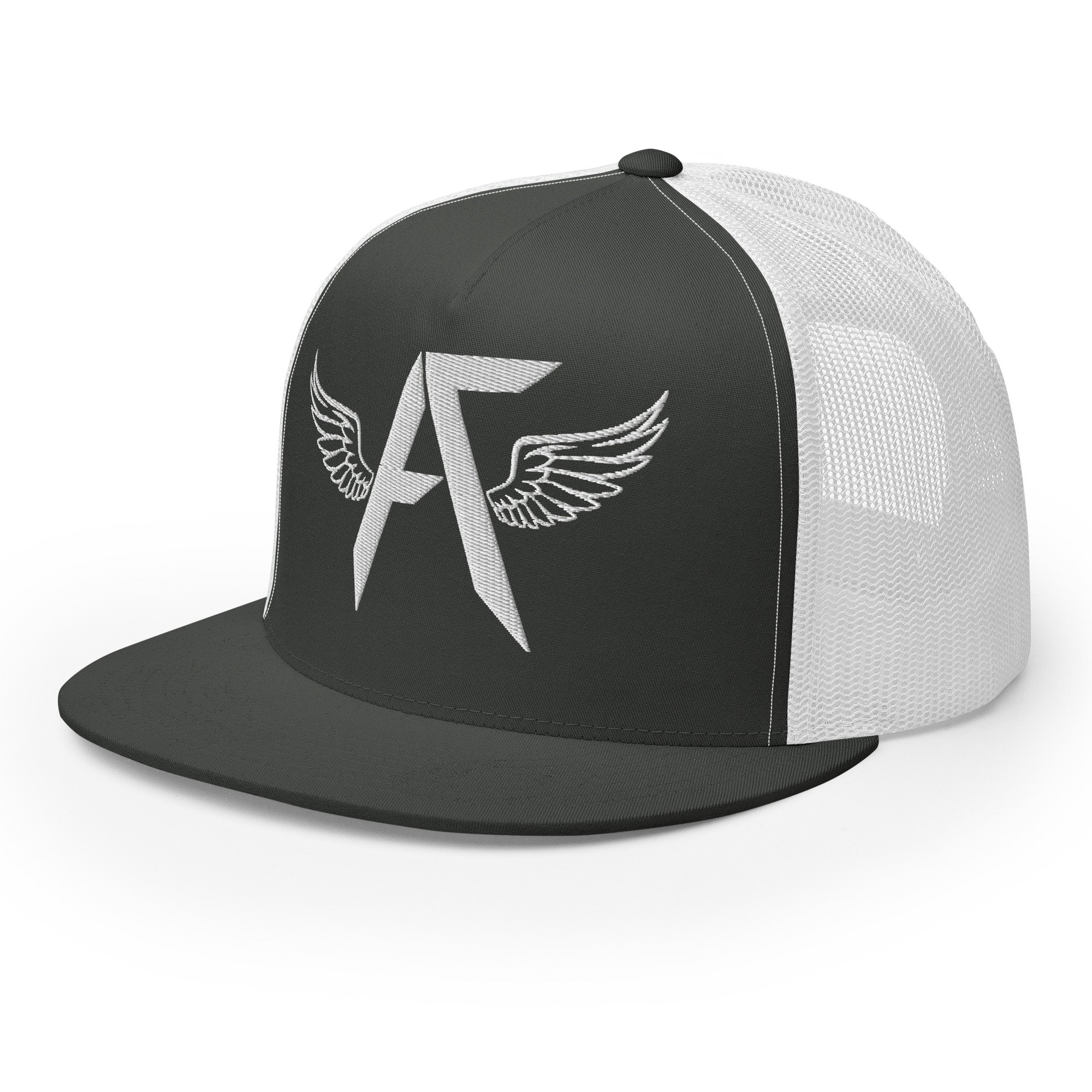 5-panel-trucker-cap-charcoal-white-left-front-66b7e0e31004b.jpg