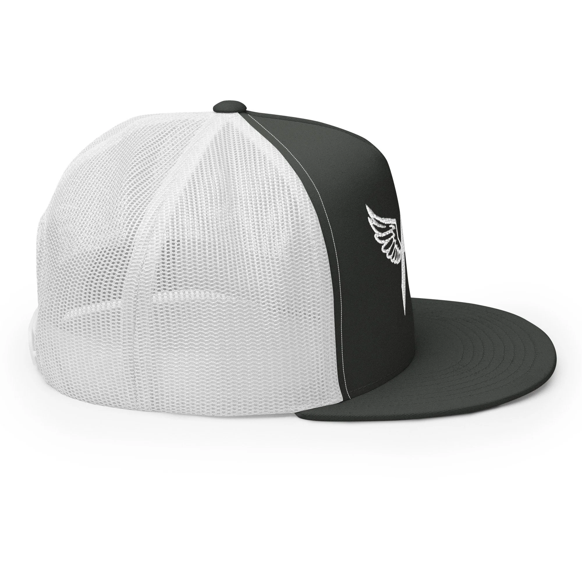 5-panel-trucker-cap-charcoal-white-right-66f479330633e.jpg