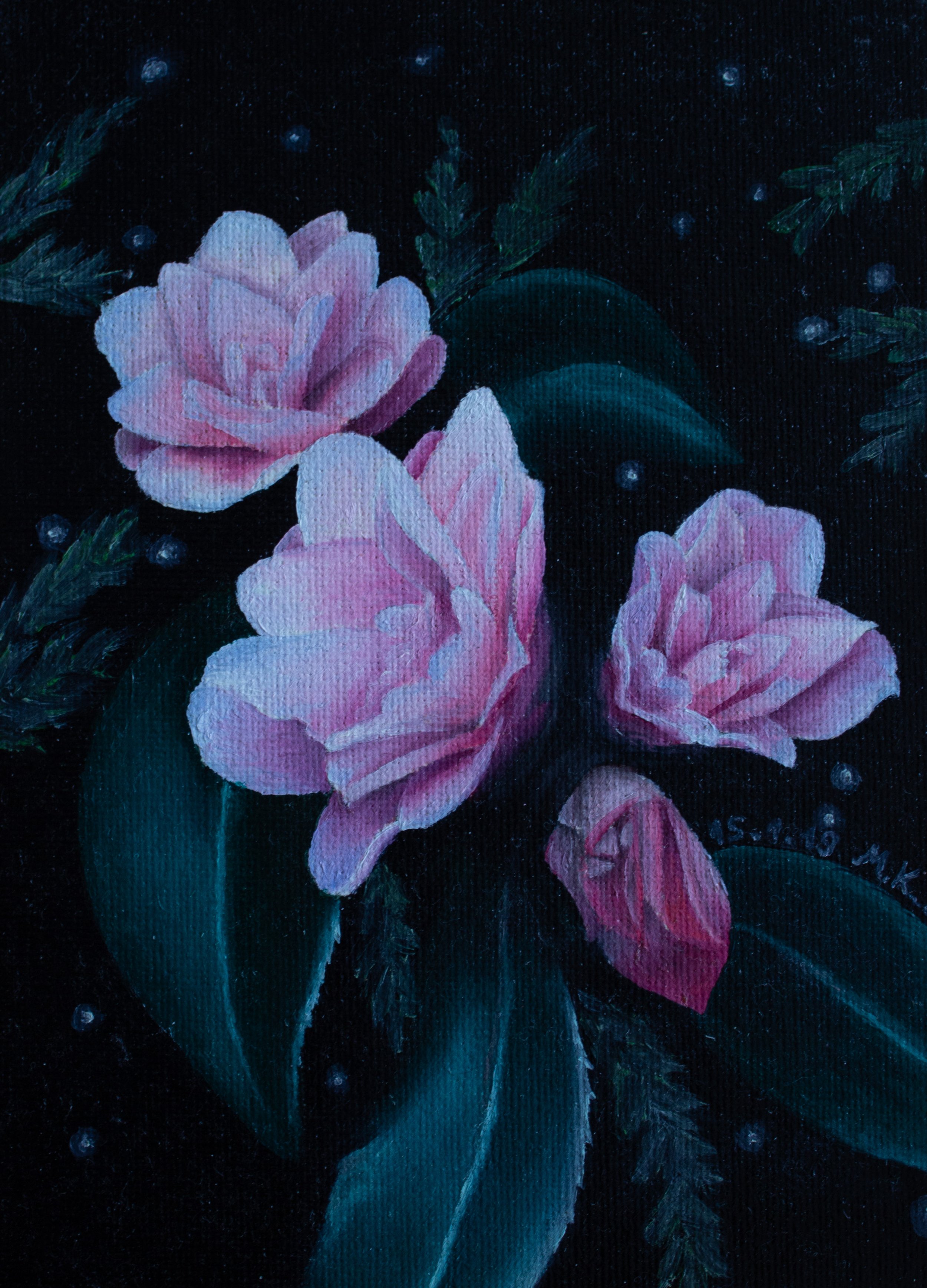 Mystische Blumen ~ Öl auf Leinwand