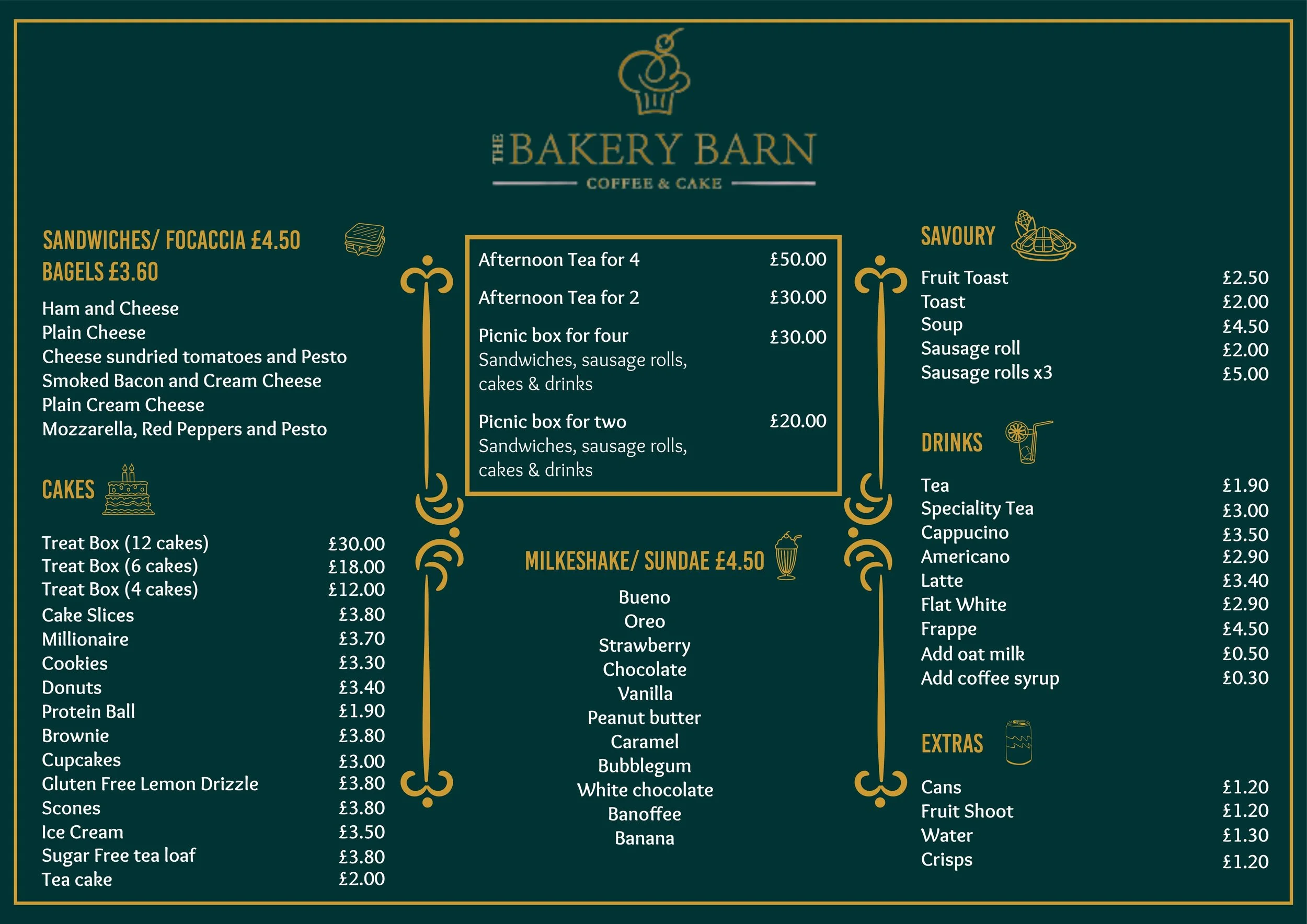Menu — Bakery Barn Little Crosby