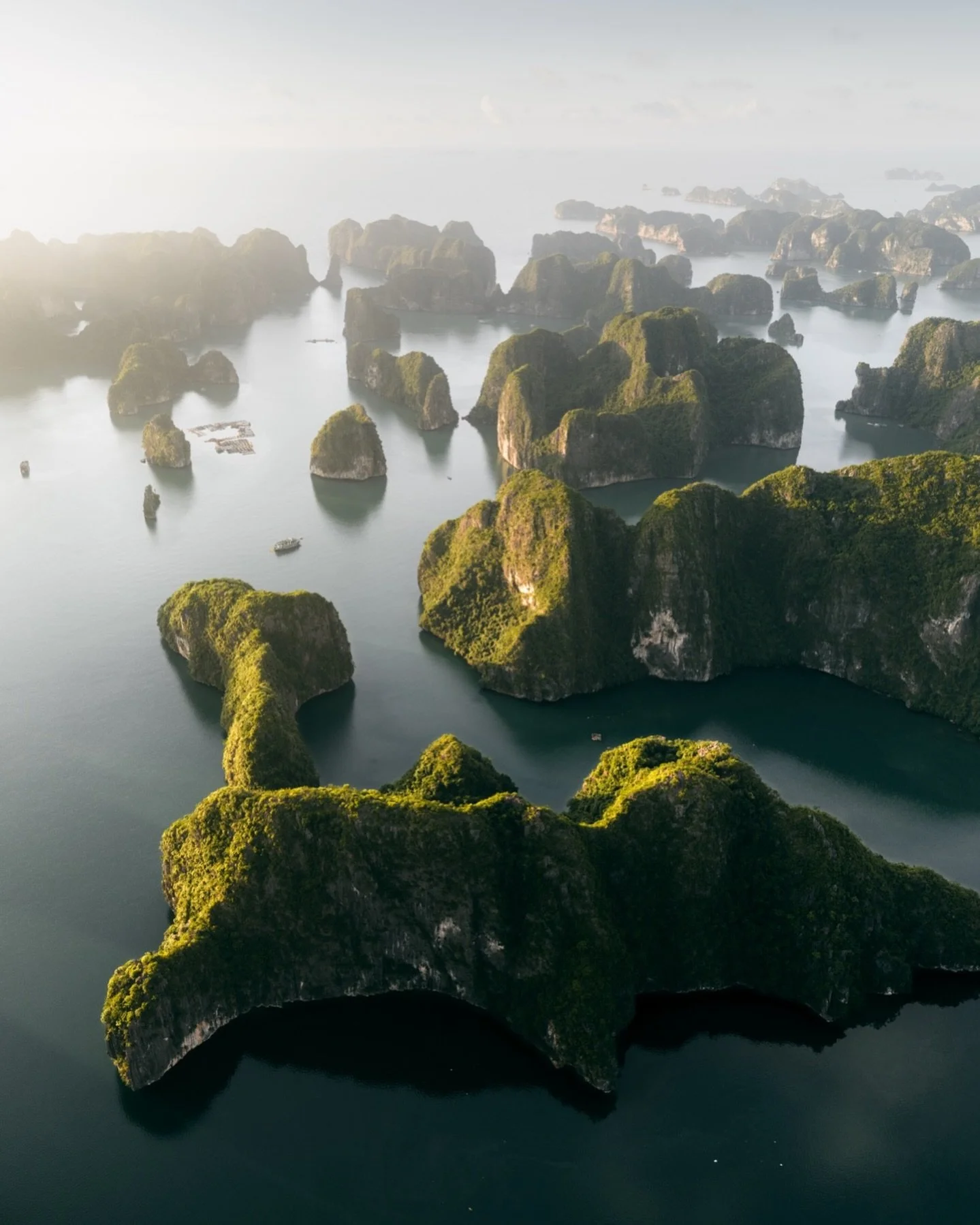 Sunrise over the thousands of islands of Lan Ha Bay. I had always wanted to capture these islands from the sky, but it turned out not to be that easy. Joining one of the very touristy cruises can be tricky because you never know when or where they wi