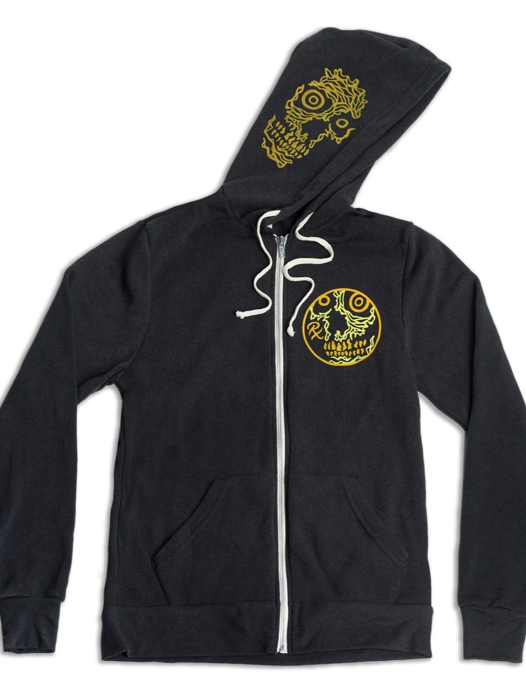 Rx Skulls Memento Mori zip up hoodie (front)