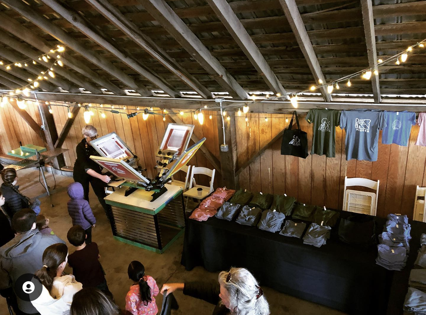 Yours truly hosting a live screen printing event for Le Pigeon 