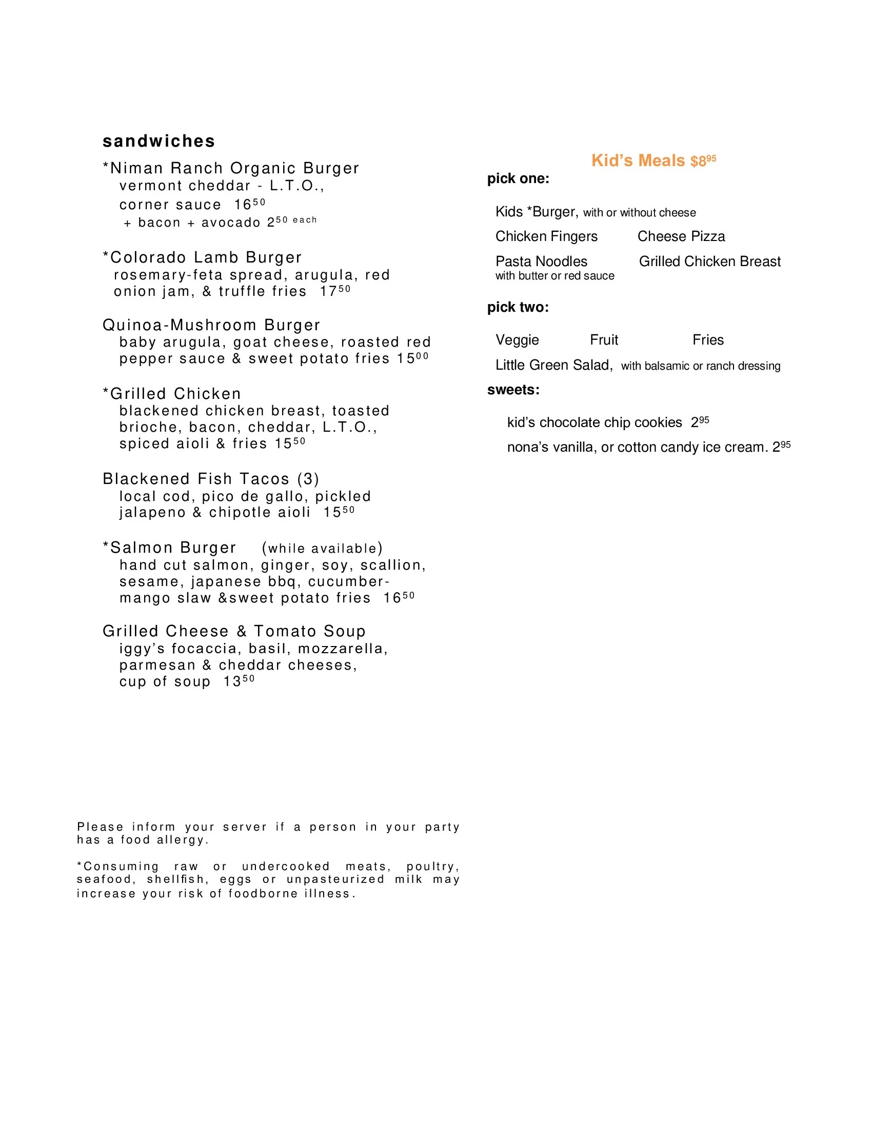 Lunch — The Corner Stop