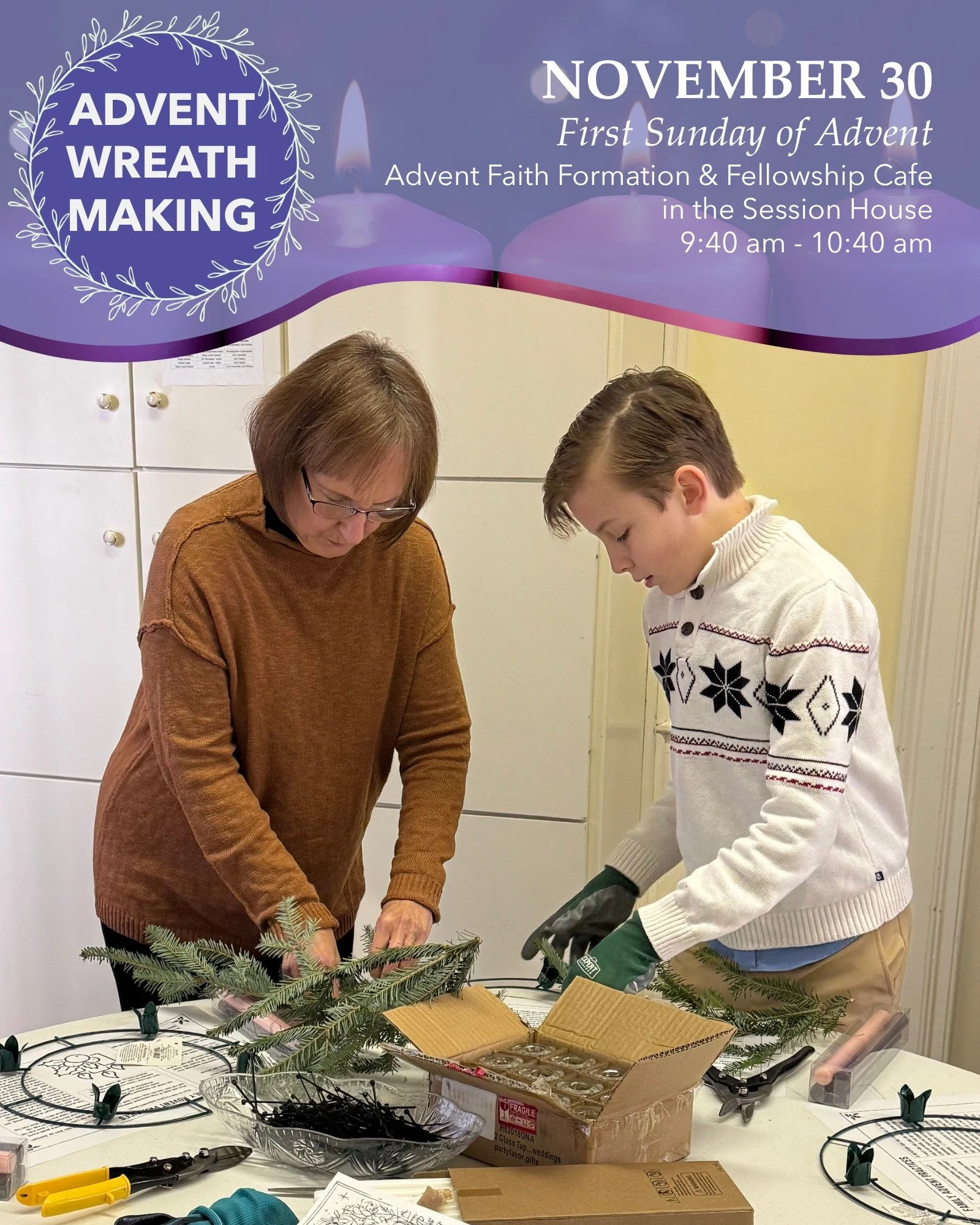 Join us for four delightful Sundays of Intergenerational Faith Formation this Advent! From 9:40am-10:40am, we&rsquo;ll gather in the cozy Session House&mdash;where the Fellowship Caf&eacute; will also be serving light refreshments. Come sip, snack, a
