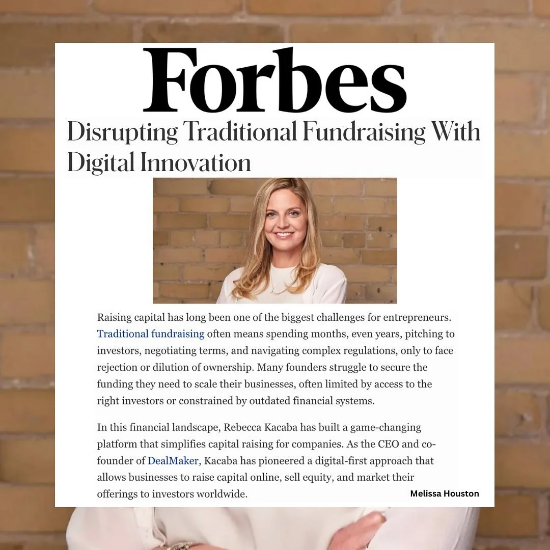 Shoutout to our client @rkacaba for her feature in @forbes! A huge thank you to @melissahoustoncpa who captured the essence of Rebecca and @dealmakertech &lsquo;s ethos so well&ndash; changing the game when it comes to accessing capital and staying a