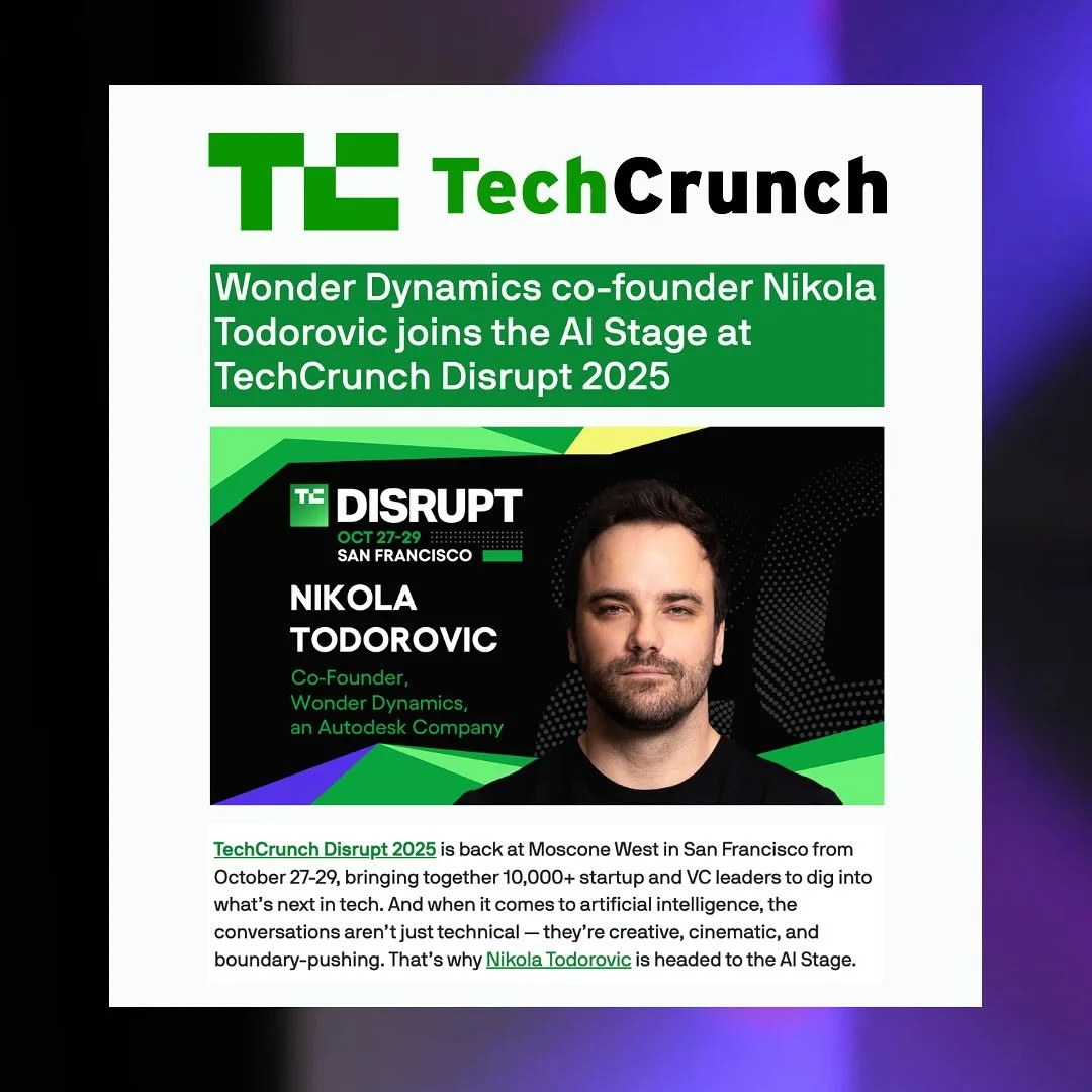 Speaking spot secured ✅🗣️🤩 Our client @nikola_todorovic3, Co-Founder of @wonderdynamics, an @autodesk company, will be at @techcrunch Disrupt this Oct! 🎥✨🎬

#techpr #techcrunch #techcrunchdisrupt #ai #vfx #filmmaking