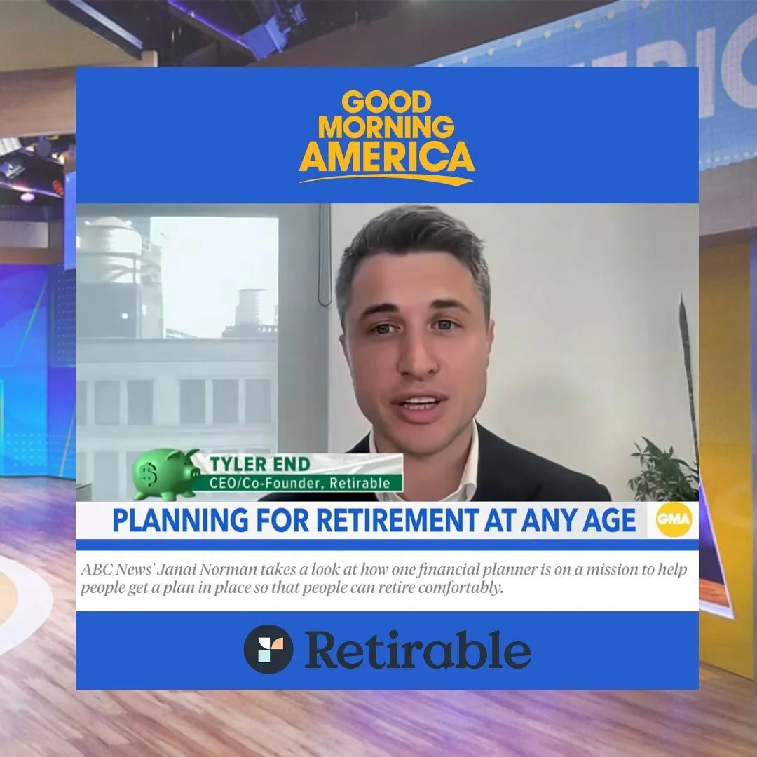 So proud to see our client @retirableco on @goodmorningamerica this past weekend! 🎉 📺 The company is on a mission to make retirement planning accessible at any age, and their message is now reaching audiences nationwide. 

Co-Founder &amp; CEO Tyle