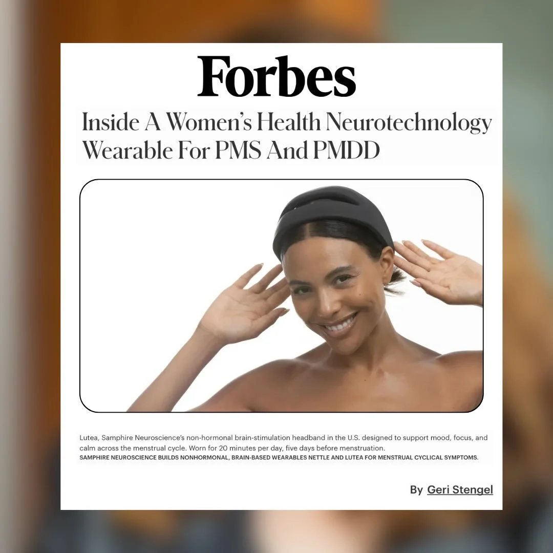 So proud to see @samphireneuro and @radytee featured in @forbes this morning discussing how neuroscience and wearable tech are opening new doors for PMS and PMDD care that are drug-free and science-backed 🧠! So happy to see these women&rsquo;s healt