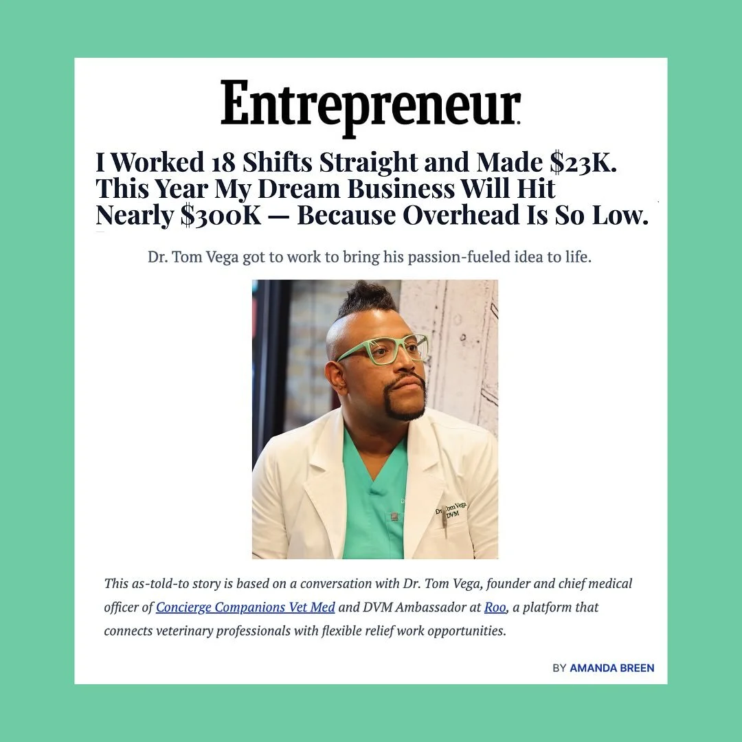 Proud to see our client @roodotvet featured in @entrepreneur! Shout out to @iamdogtorvega, Founder &amp; Chief Medical Officer of Concierge Companions Vet Med and DVM Ambassador at Roo, for sharing his amazing story on how he built his mobile veterin