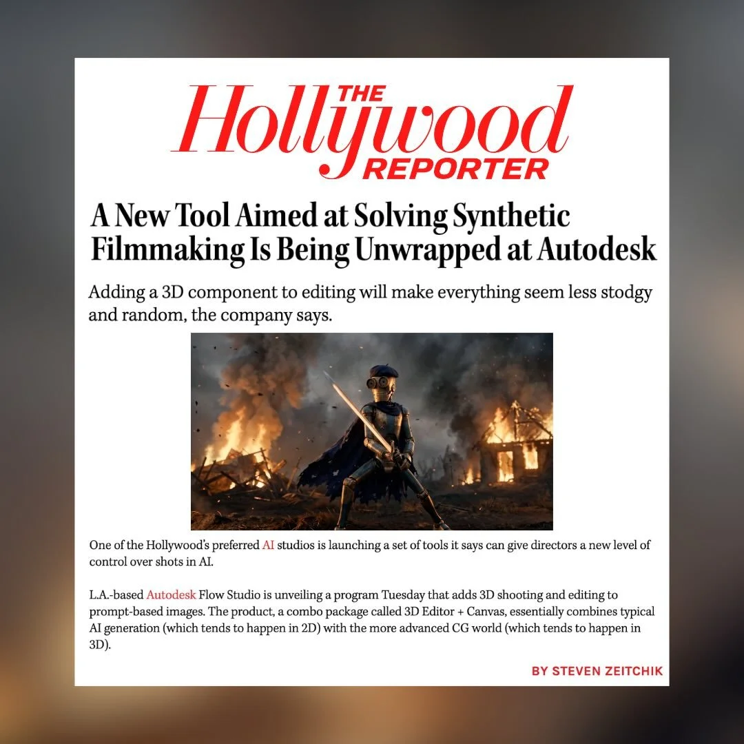 Excited to share @autodeskflowstudio &lsquo;s feature in @hollywoodreporter for the launch of its new 3D Editor + Canvas tools 🎬

The piece features insights from @nikola_todorovic3 , co-founder of Wonder Dynamics (an @autodesk company) on how Flow 