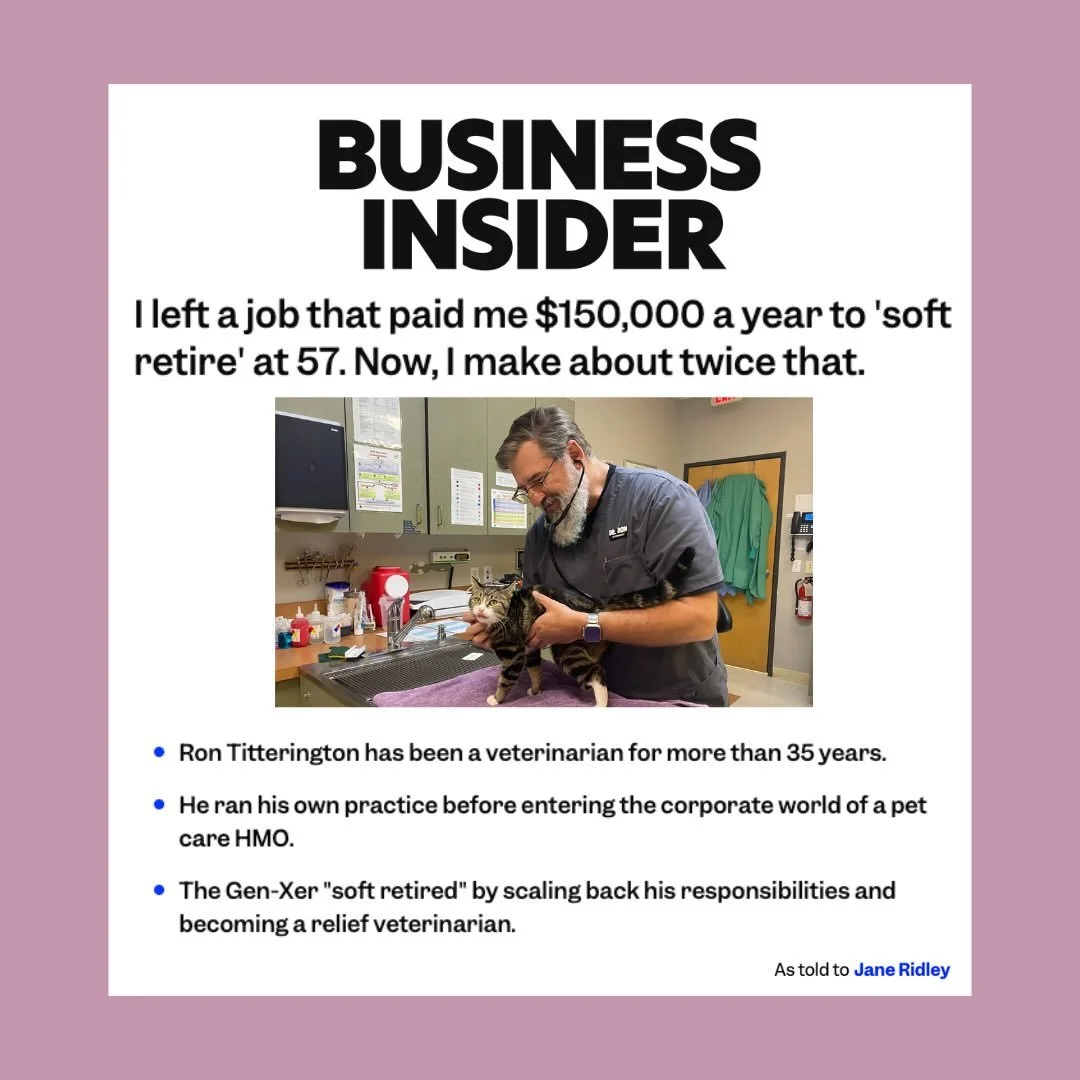 We placed an awesome story in @businessinsider about how our client @roodotvet is helping veterinarians &ldquo;soft-retire&rdquo; on their own terms.

After 35+ years in veterinary medicine, Dr. Ron Titterington stepped away from the full-time grind,