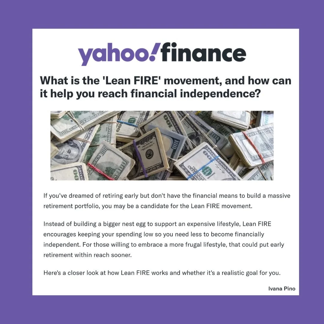 Financial independence can look different for everyone, and understanding the path to get there shouldn&rsquo;t feel out of reach! We&rsquo;re proud to have our client @retirableco featured in @yahoofinance &lsquo;s latest coverage on the Lean FIRE m