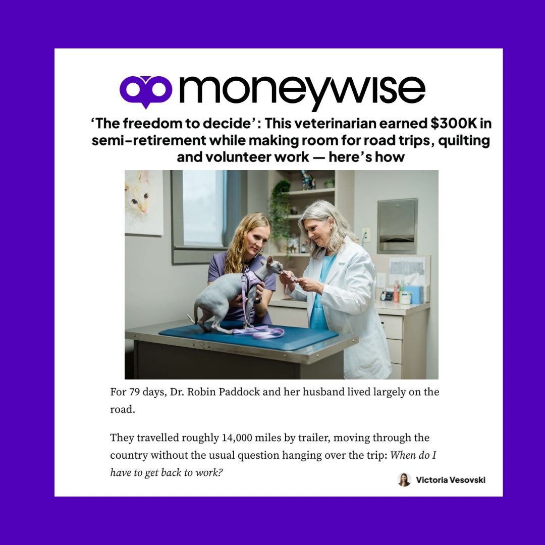 We landed a feature in @moneywisecom for our client @roodotvet, spotlighting how veterinarians like Dr. Paddock are reimagining semi-retirement. Through Roo, Dr. Paddock has been able to earn more than $300K over several years while working fewer shi