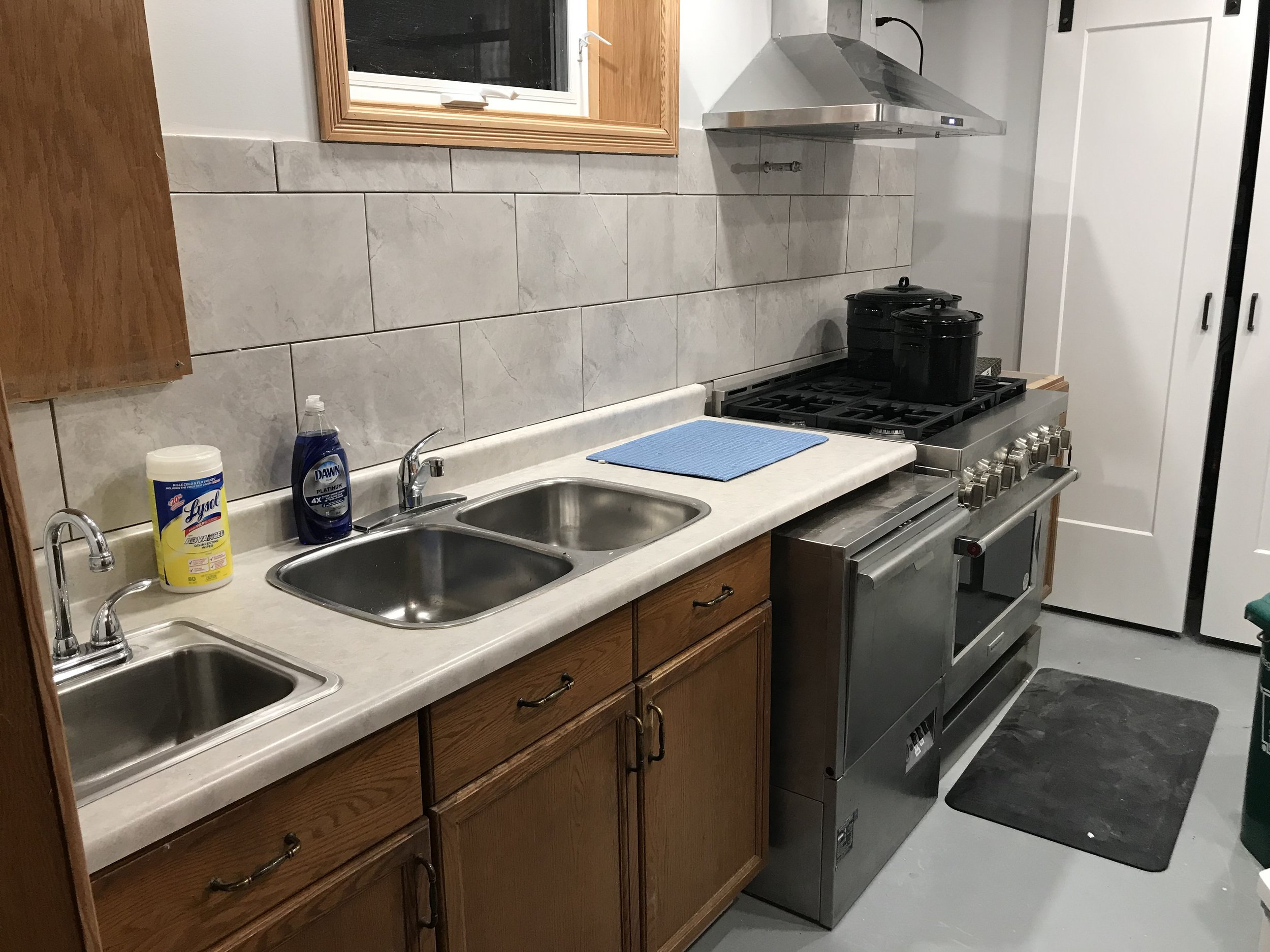 Photo of finished kitchen stove side