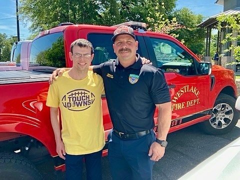 Citizen Ben &amp; Westlake&rsquo;s finest! We were honored to welcome a Westlake Firefighter to BiG, sharing vital safety procedures. We are so grateful for their dedication to keeping our community safe! 🚒 #SafetyFirst #CommunityConnection #BiG