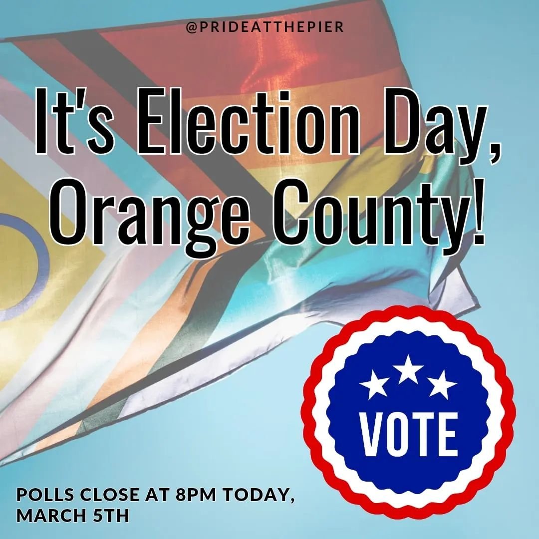 It's Election Day! There's a LOT of close, important races here in Orange County today. Remember - your decisions today make a large impact on this community, even if (especially if) that decision is to stay silent. 

If you're not sure where to find