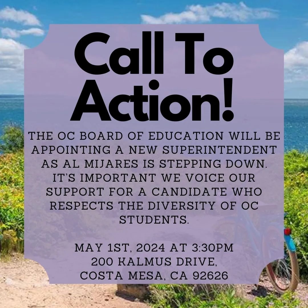 📢📢📢 CALL TO ACTION! 

The OC Board of Education is at a crossroads. Superintendent Al Mijares is resigning, and the board will soon choose his replacement. This is a critical moment for the future.

We know this board has a history of decisions th