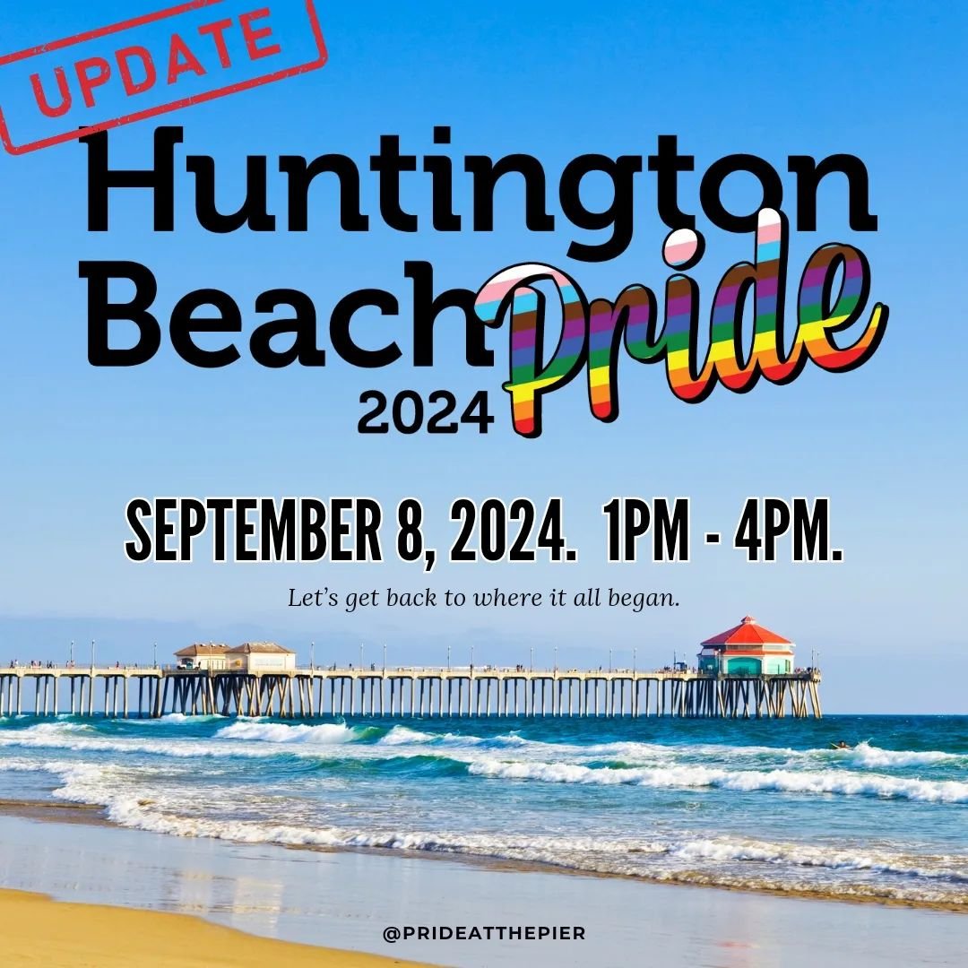 UPDATE!! After having to postpone HB Pride from May due to the new noise ordinances passed by the city council, we have an official date and time! 

HB Pride 2024 will be on the Huntington Beach Pier, on Sunday, September 8th from 1pm to 4pm.  We'll 