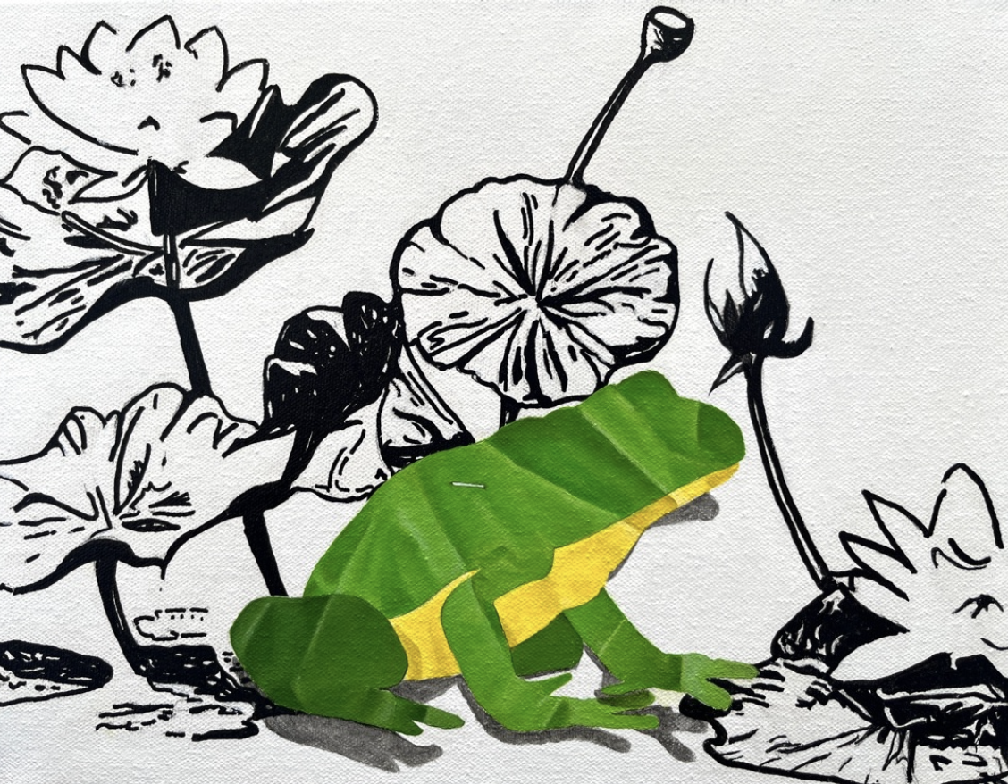 American Bullfrog among Yellow Lotus.png
