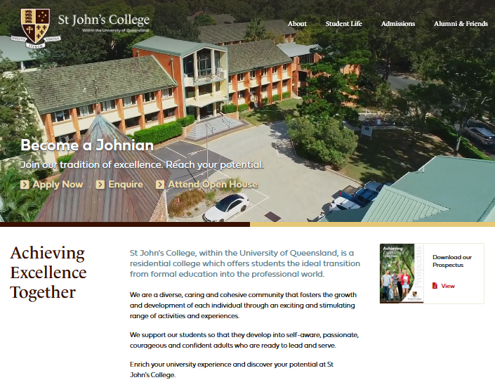 St John's College Website: Copywriting