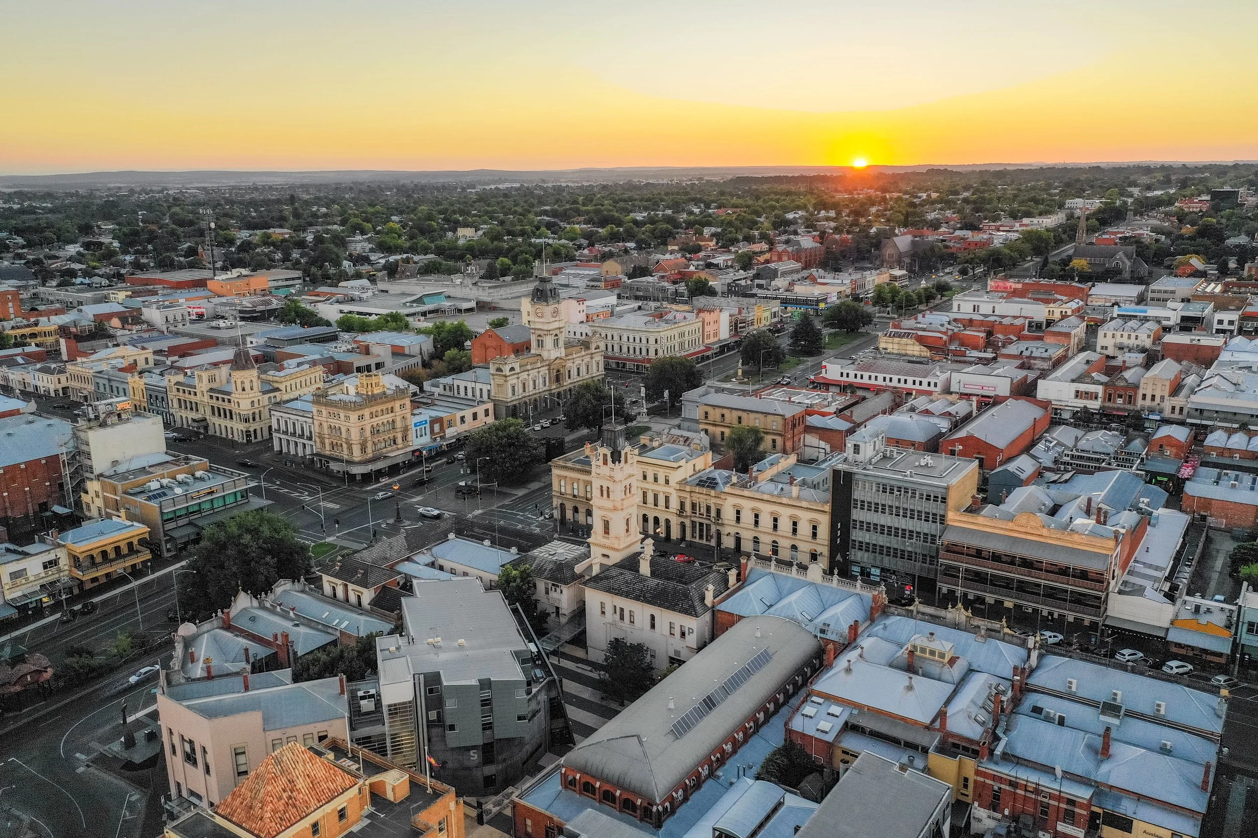 aerial view city of ballarat