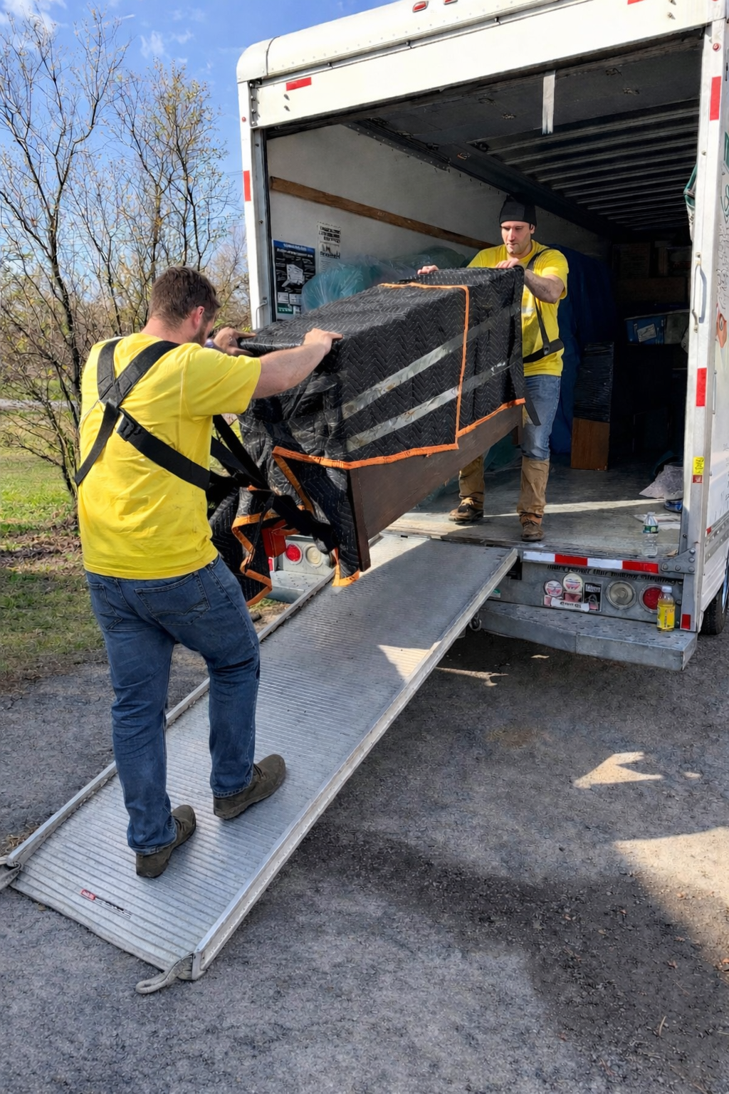 Aerial view of downtown Albany, New York, featuring modern skyscrapers, including some government buildings. The cityscape stretches to a horizon of trees and hills under a cloudy sky.