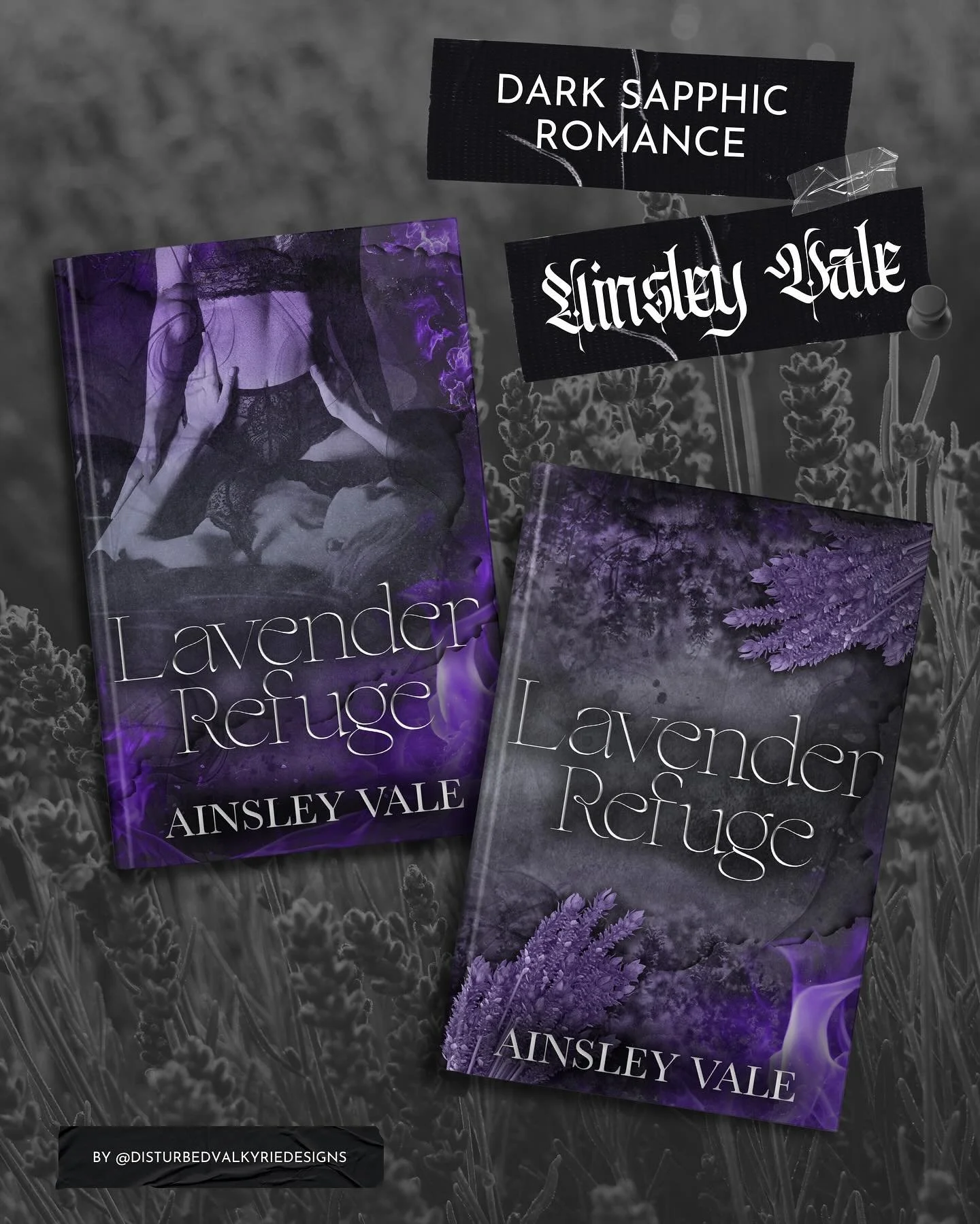 Dual Cover Reveal 🪻 Lavender Refuge by @authorainsleyvale 

&bull;&bull;&bull;

If there's anything I love more than good queer representation in dark romance, it's most definitely pairing model covers. When Ainsley reached out to add this onto her 