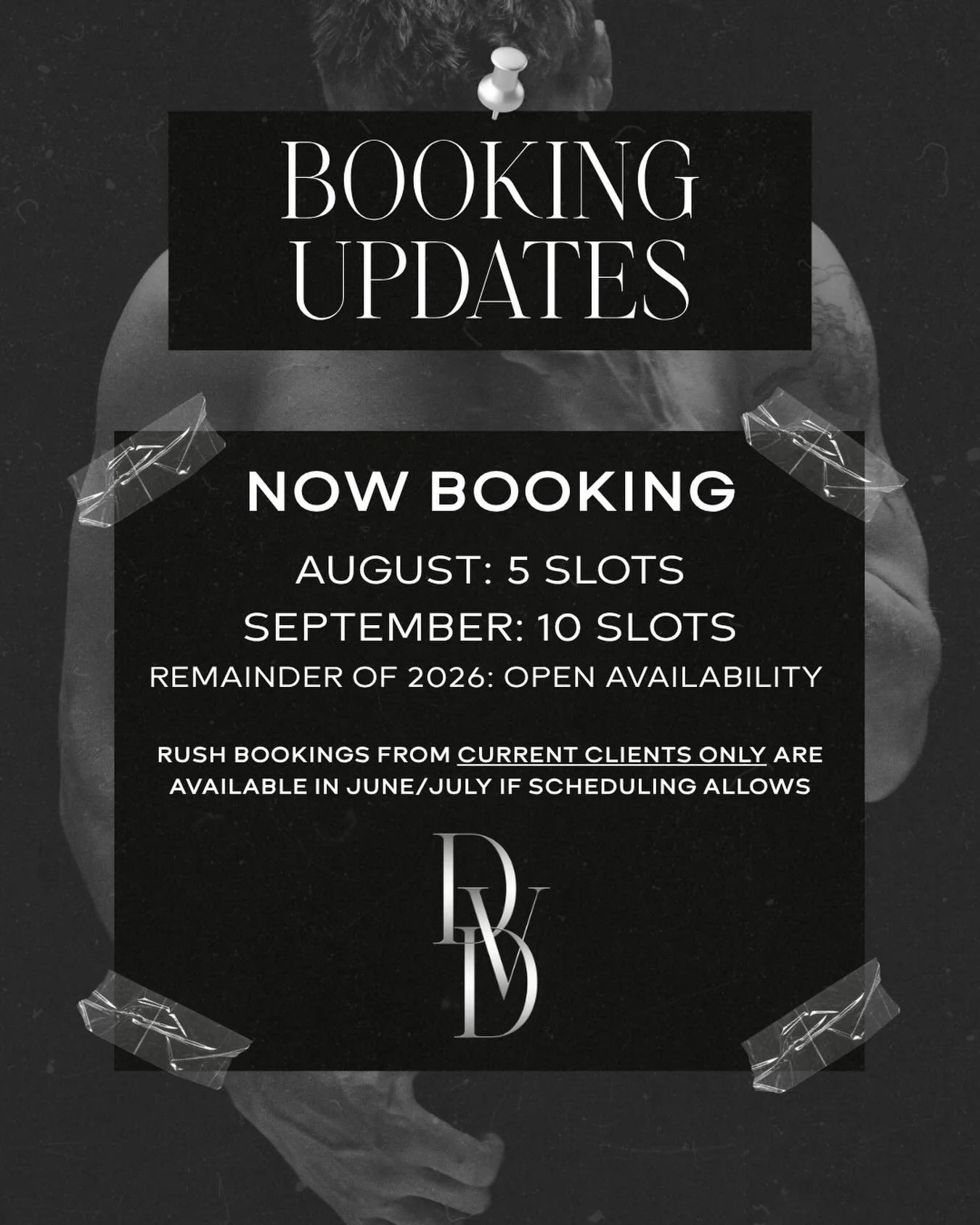 Booking updates ✨ 

&bull;&bull;&bull;

Now booking for August 2026 and beyond 🫶🏻 Availability for all project types, including but not limited to cover design (author &amp; book box), interior formatting, graphics, and more. ✨

If you are a curren