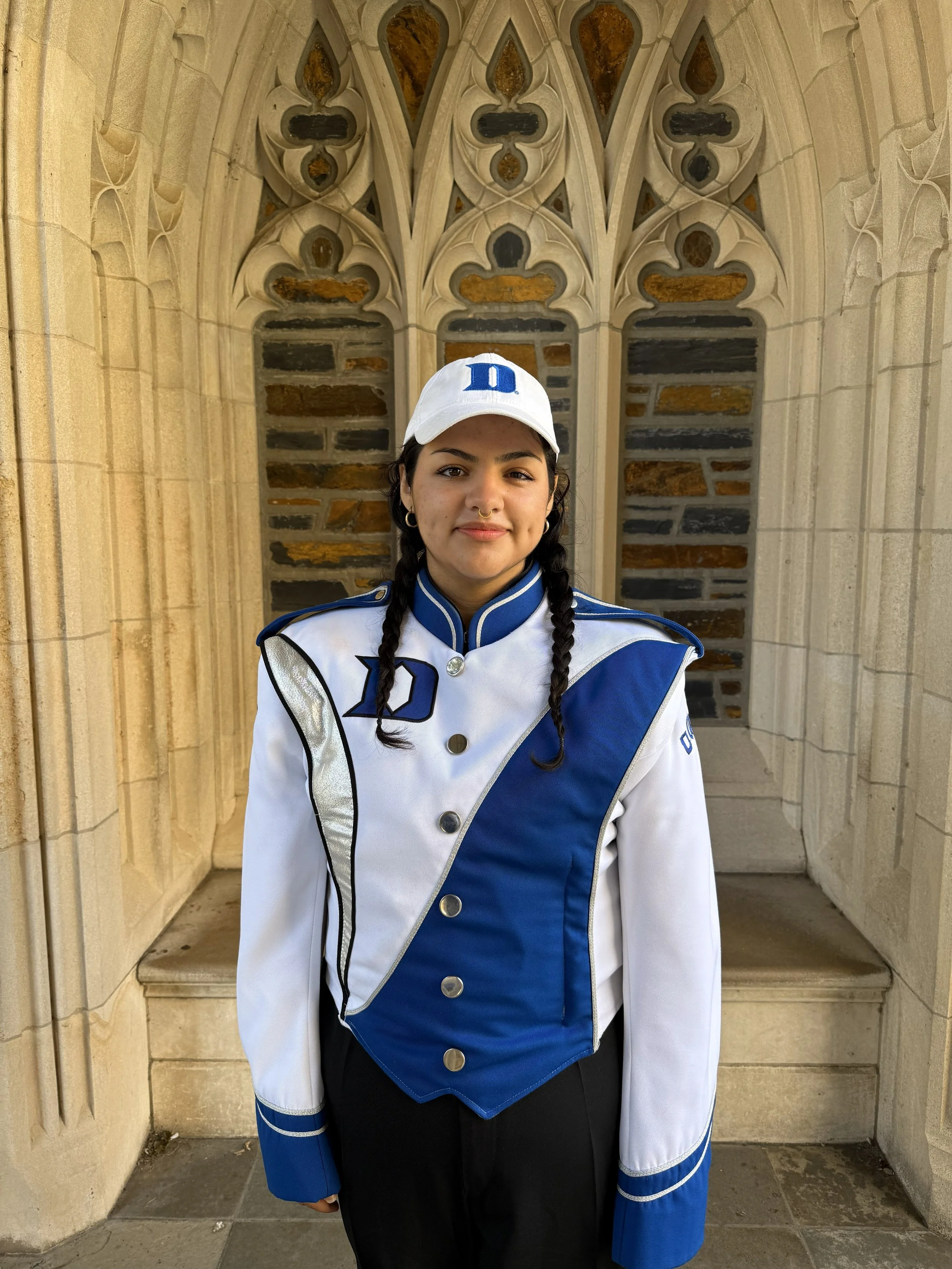 thumbnail interactive-video image 1 of DeMoulin University Of Kentucky Wildcats Marching Band Jacket – White & Blue, Pre-Owned, USA Made 1 of 4