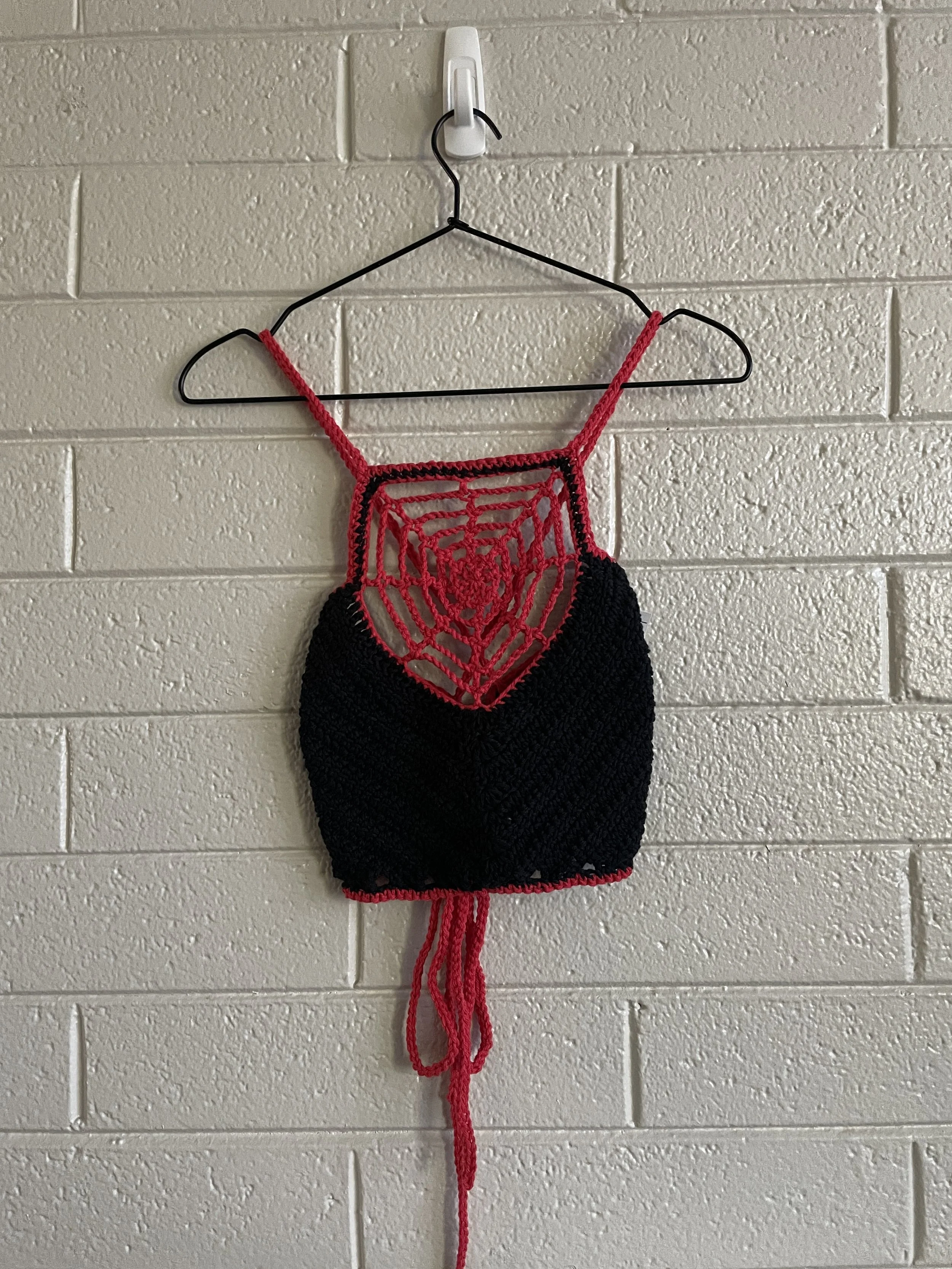Red Spiderweb Corset Top Size S