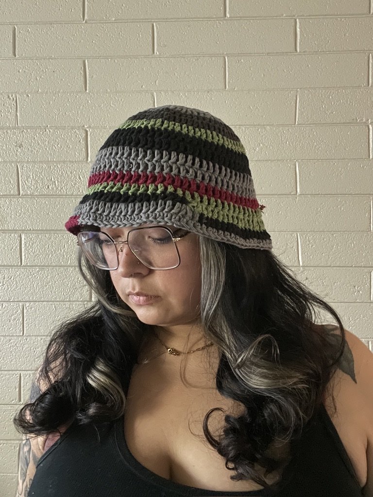 Dark Scrap Cotton Bucket Hat