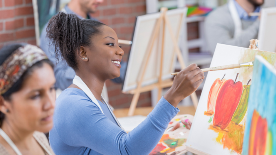 woman painting for fun