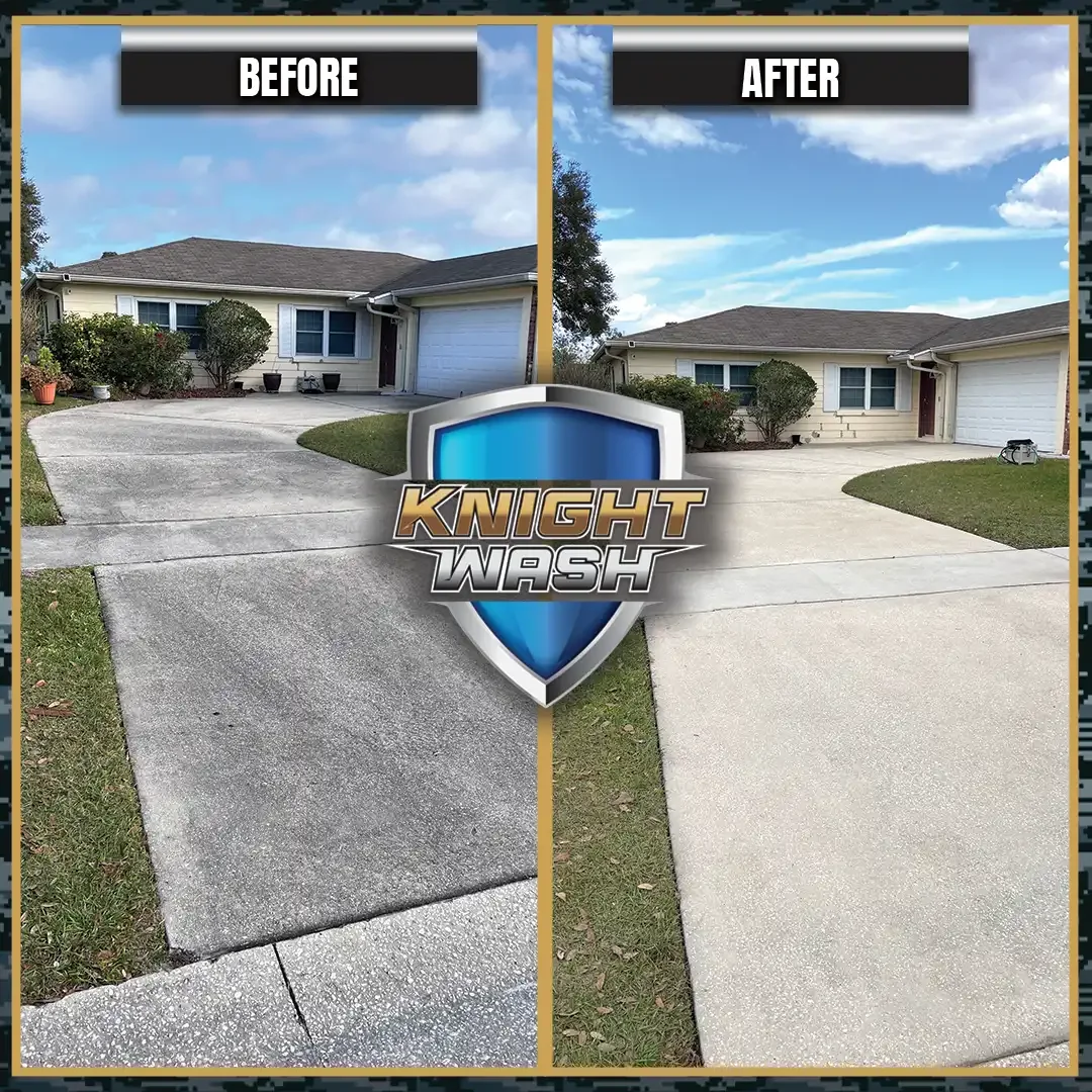 orlando driveway cleaning before and after