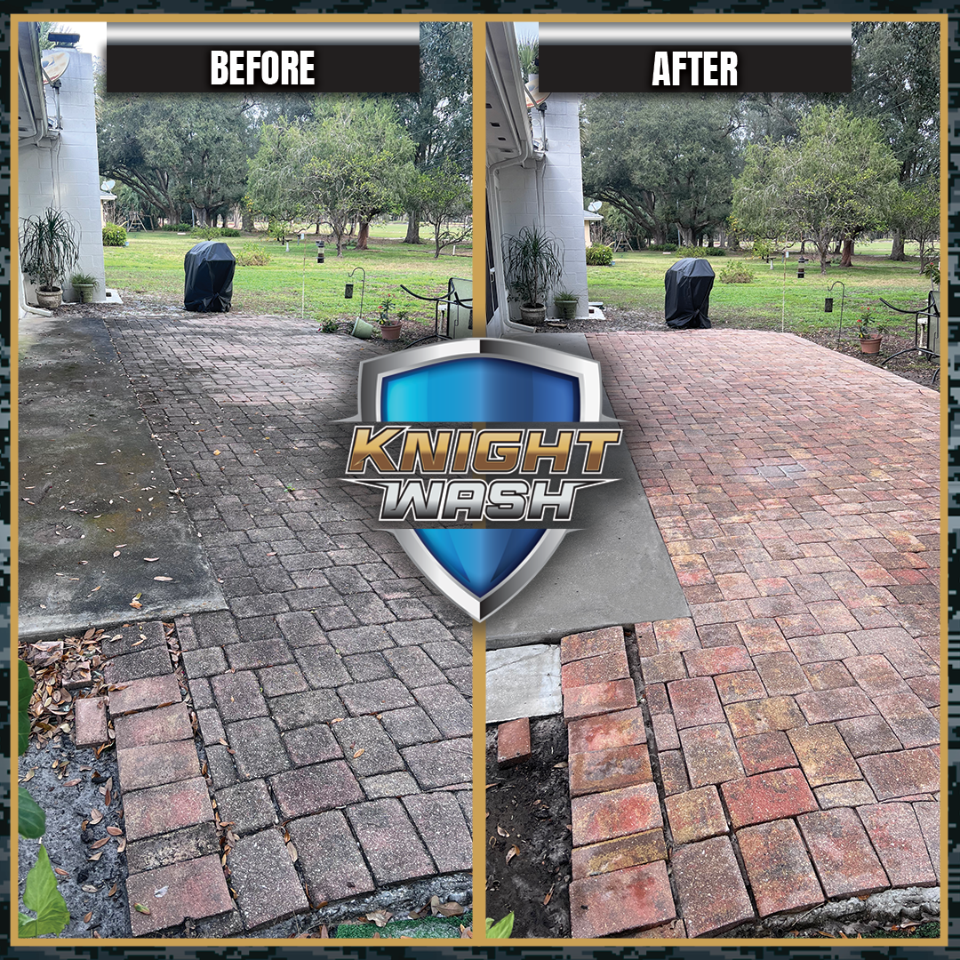 patio pressure wash in orlando before and after
