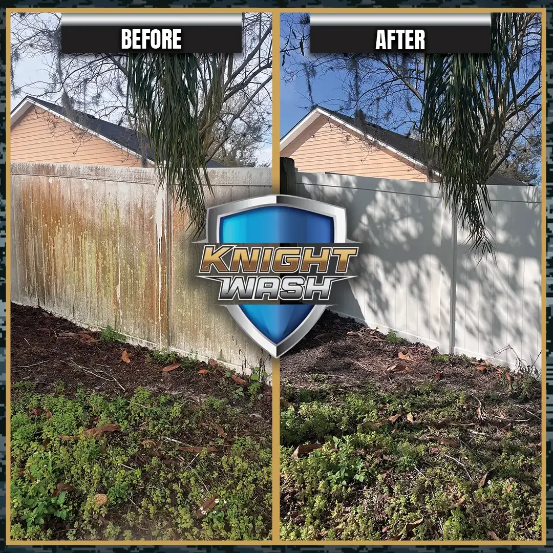 Fence cleaning using soft wash techniques in Orlando, FL