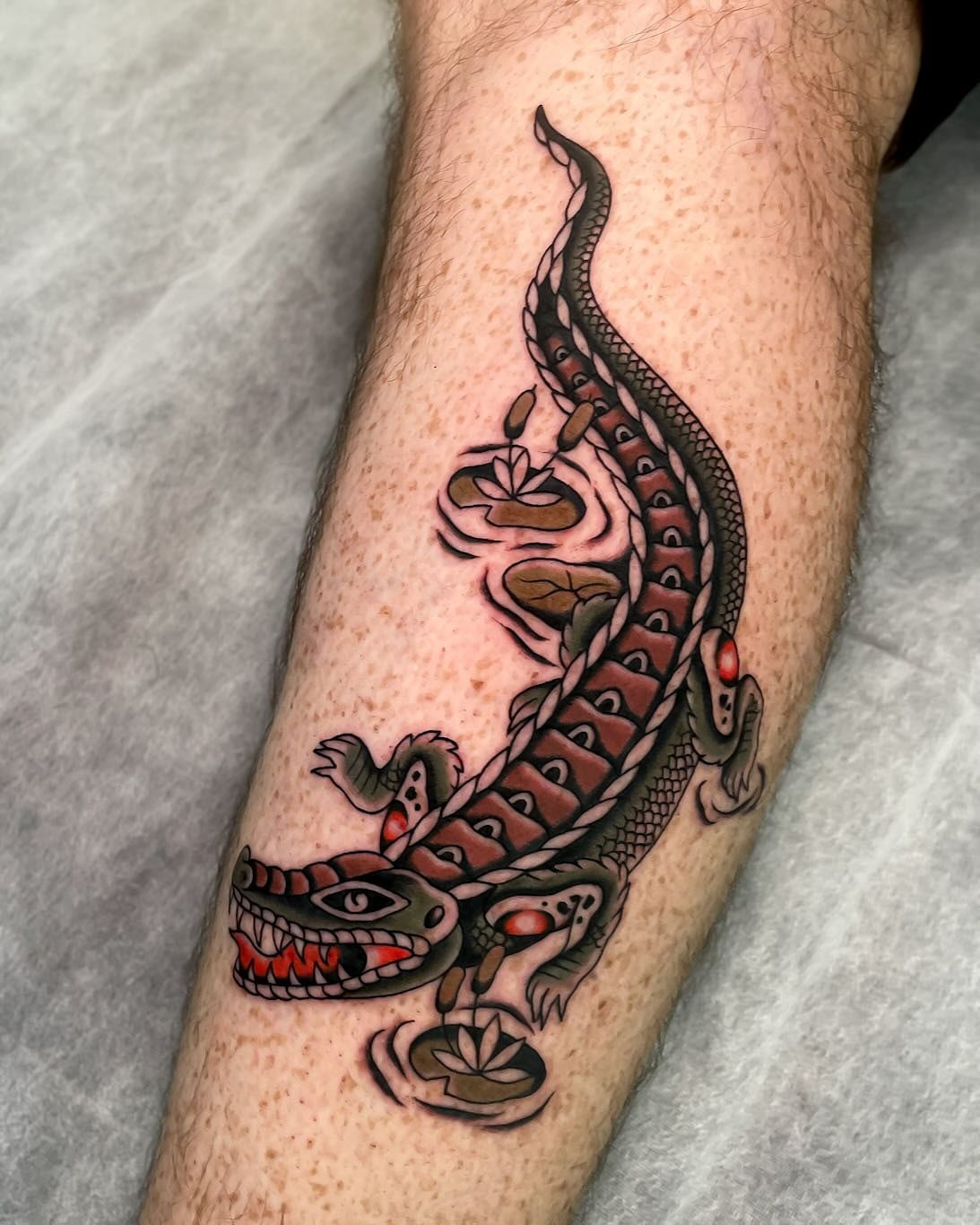 Crocodile amongst some the North Queensland mangroves for Ryan, thanks again! β
β β
Made today at @wa.ink.tattoo
