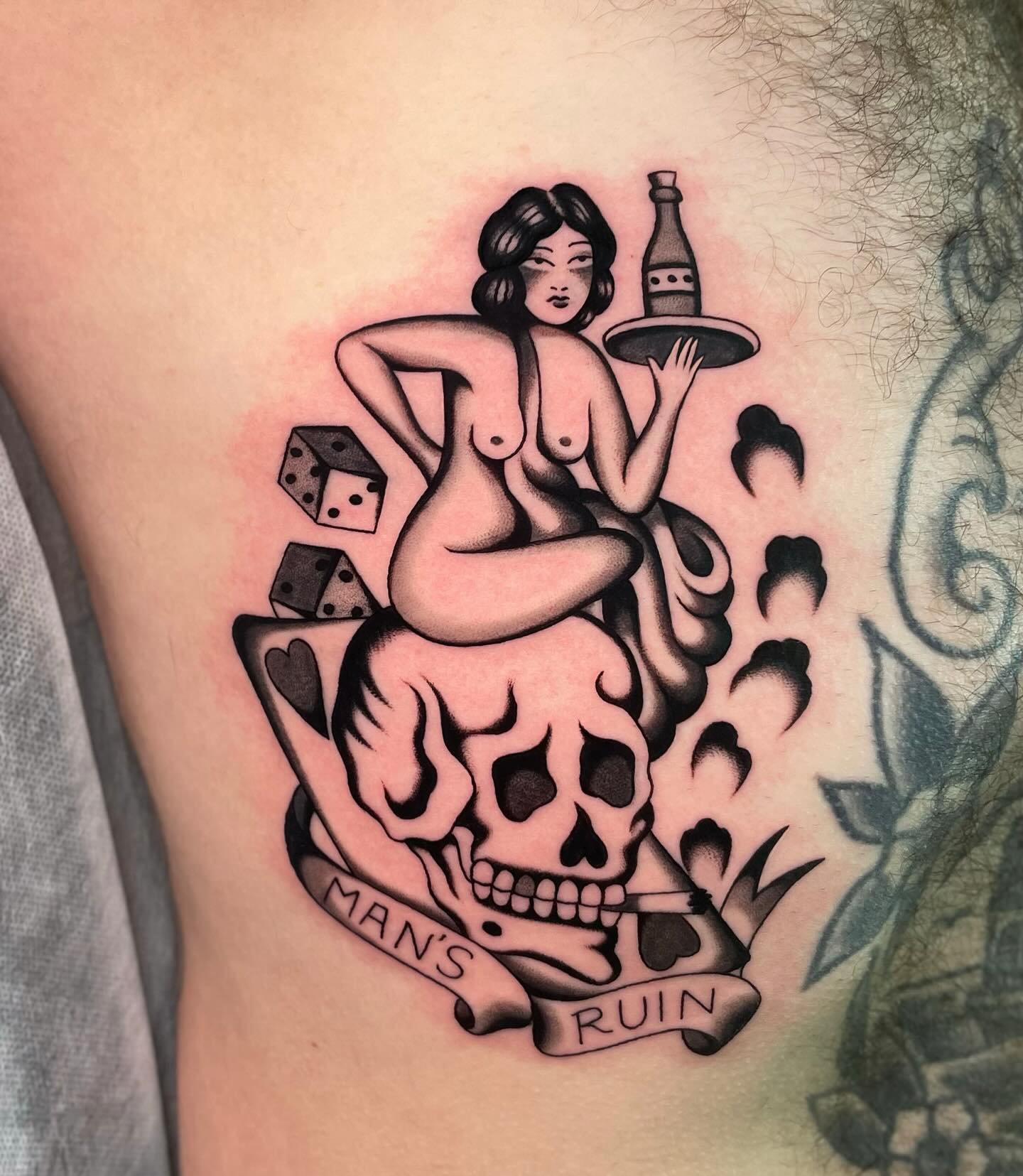 Man’s Ruin from my flash β
β β
made at @wa.ink.tattoo