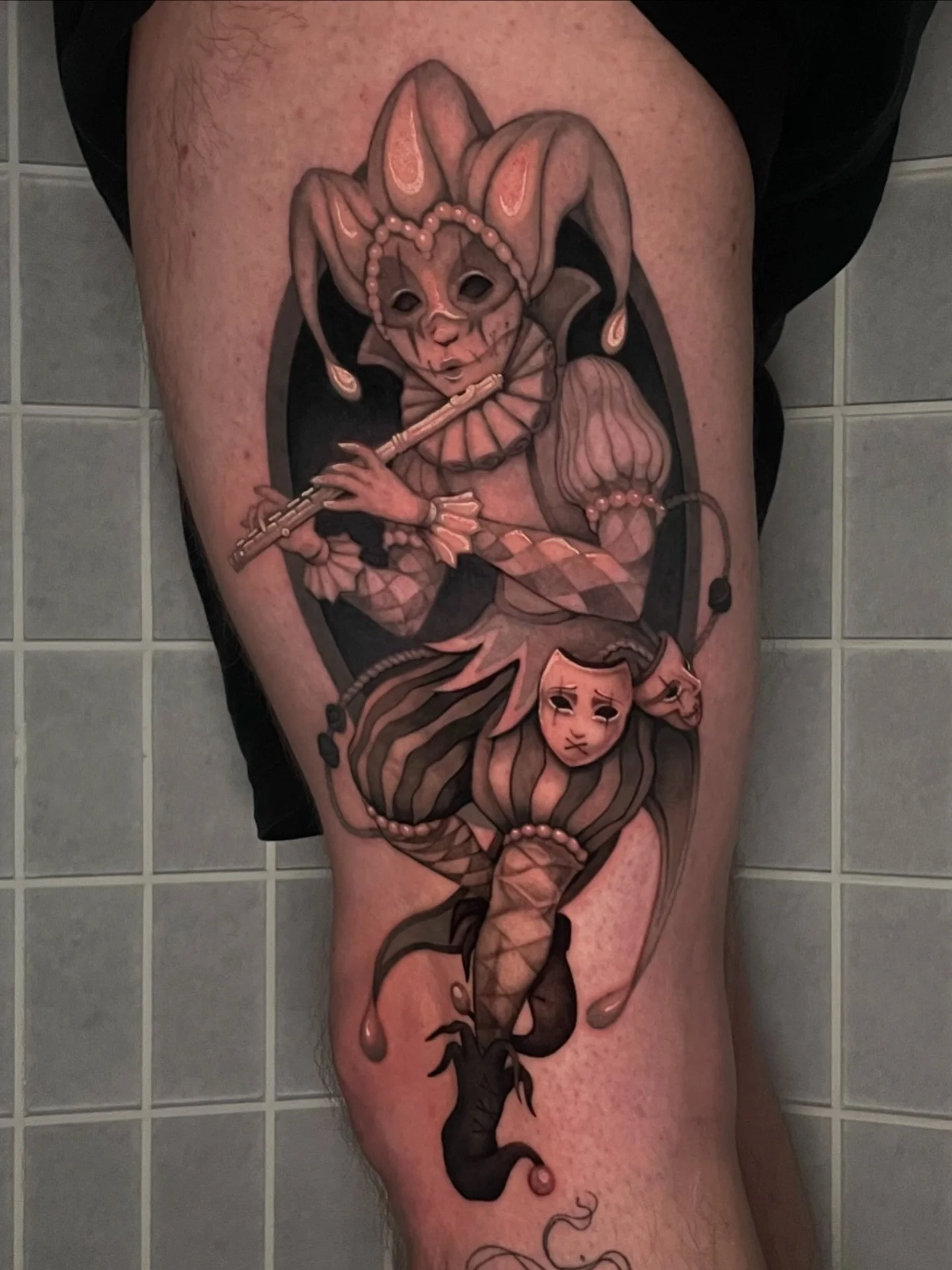 JESTER
For Michael π
Half healed / fresh
Booking for November
Please follow the link in my bio for all booking enquiries
Tiktok: MaiyaArt_
Facebook: Maiya Art
#tattoo #tattooartist #blackandgreytattoo #art #illustrative #jester #perth #perth