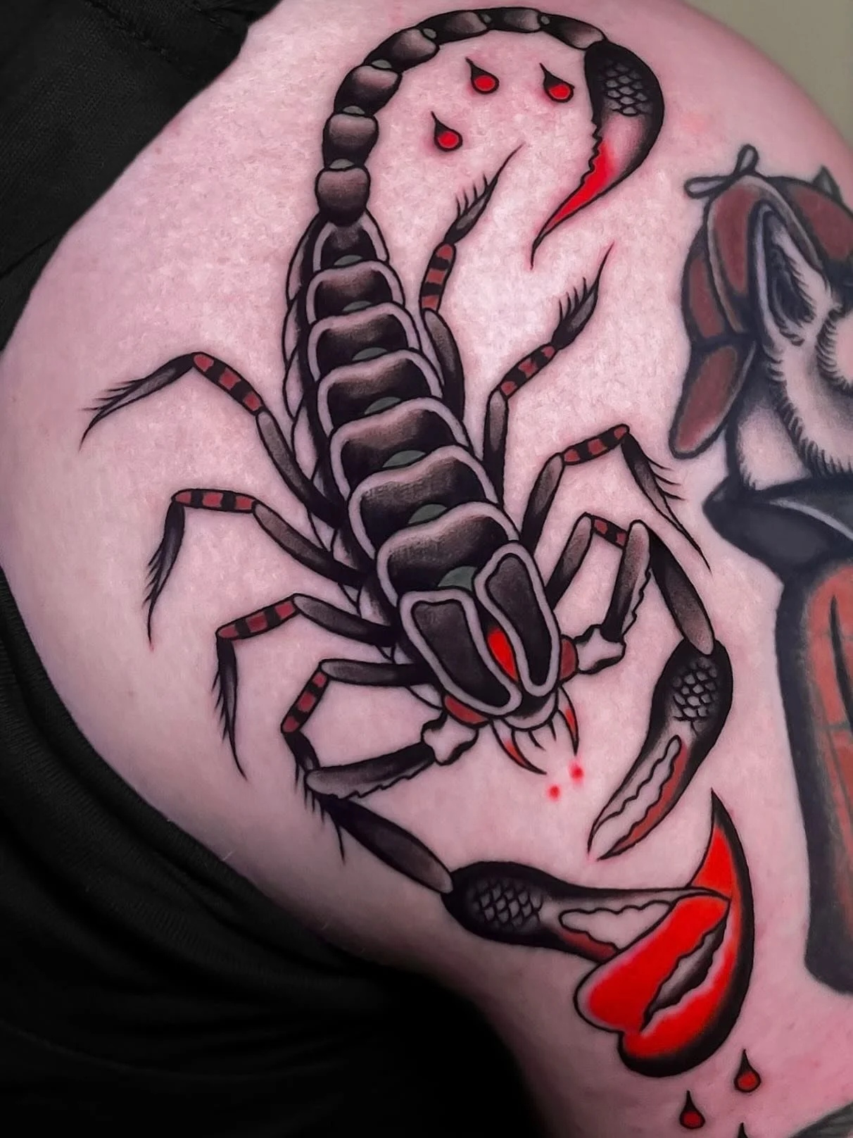Scorpion from today for Ty, thanks again! ★ ☆ ★ Made at @wa.ink.tattoo
