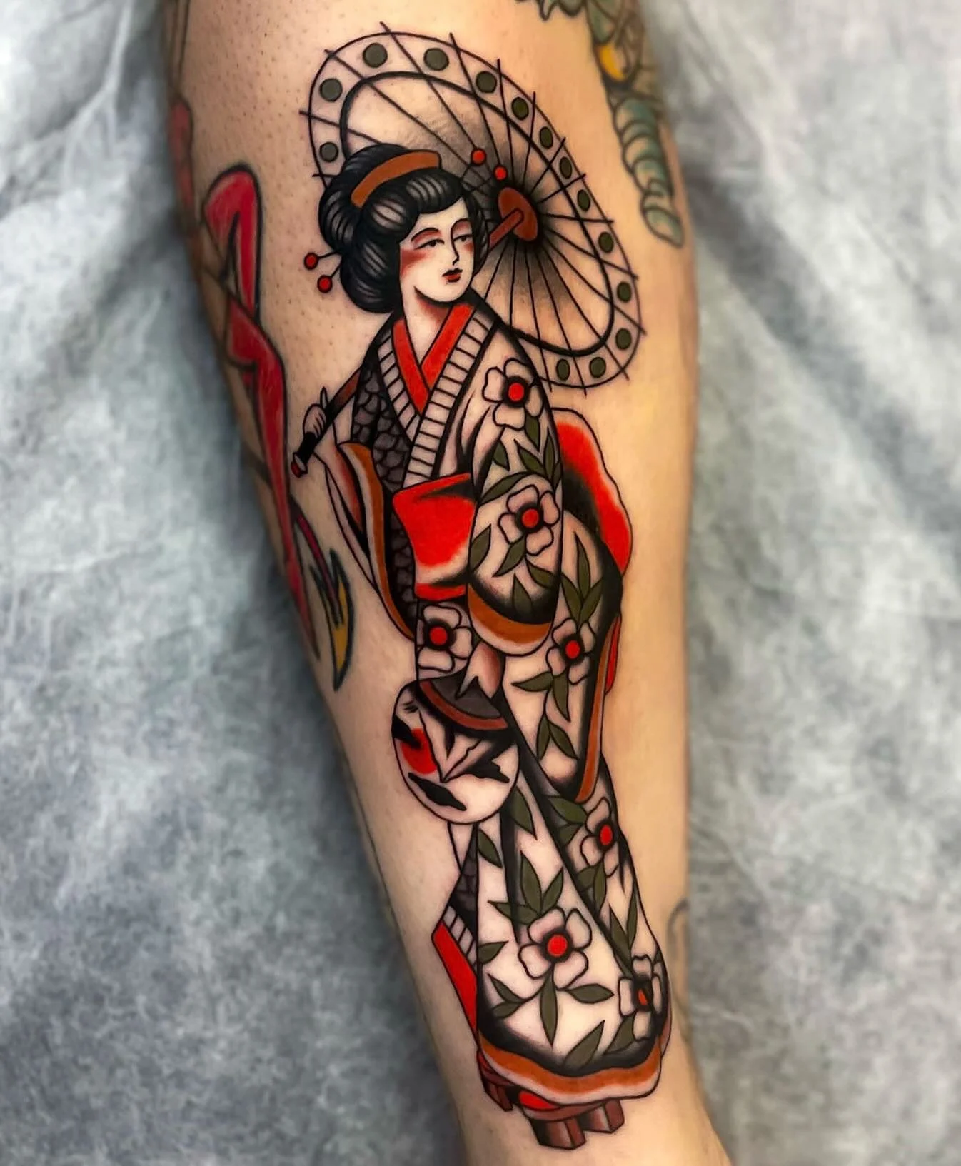 Geisha for Cooper, thank you again!! Would love to do more like this please ★ ☆ ★ made at @wa.ink.tattoo