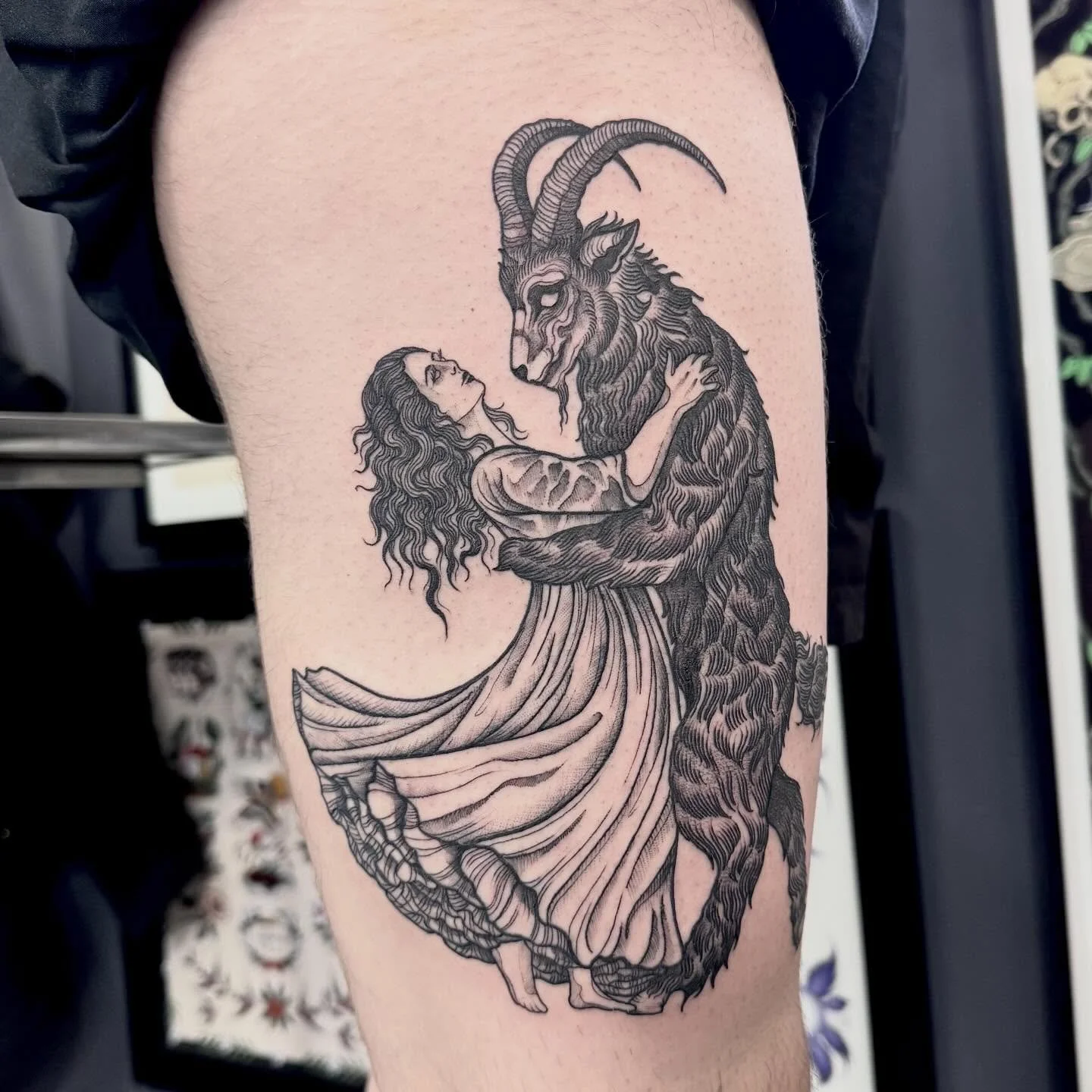 Dancing with the Devil 👹 thank you Kara! 
DM or email hayliefarrell@icloud.com to book in ☺️
Located 📍- Fremantle WA - @wa.ink.tattoo