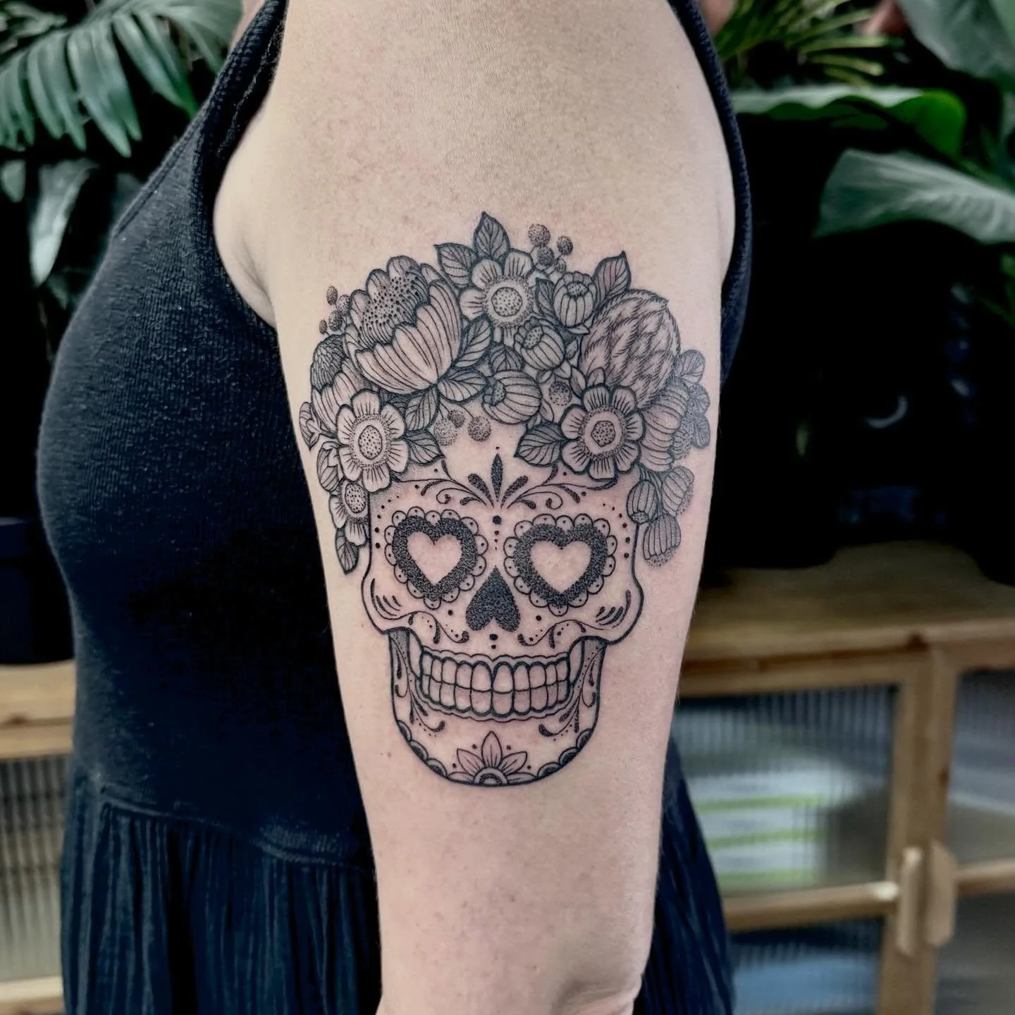 Calavera for Shasta 💀 🌺 
DM or email hayliefarrell@icloud.com to get booked in✨
Located - @wa.ink.tattoo