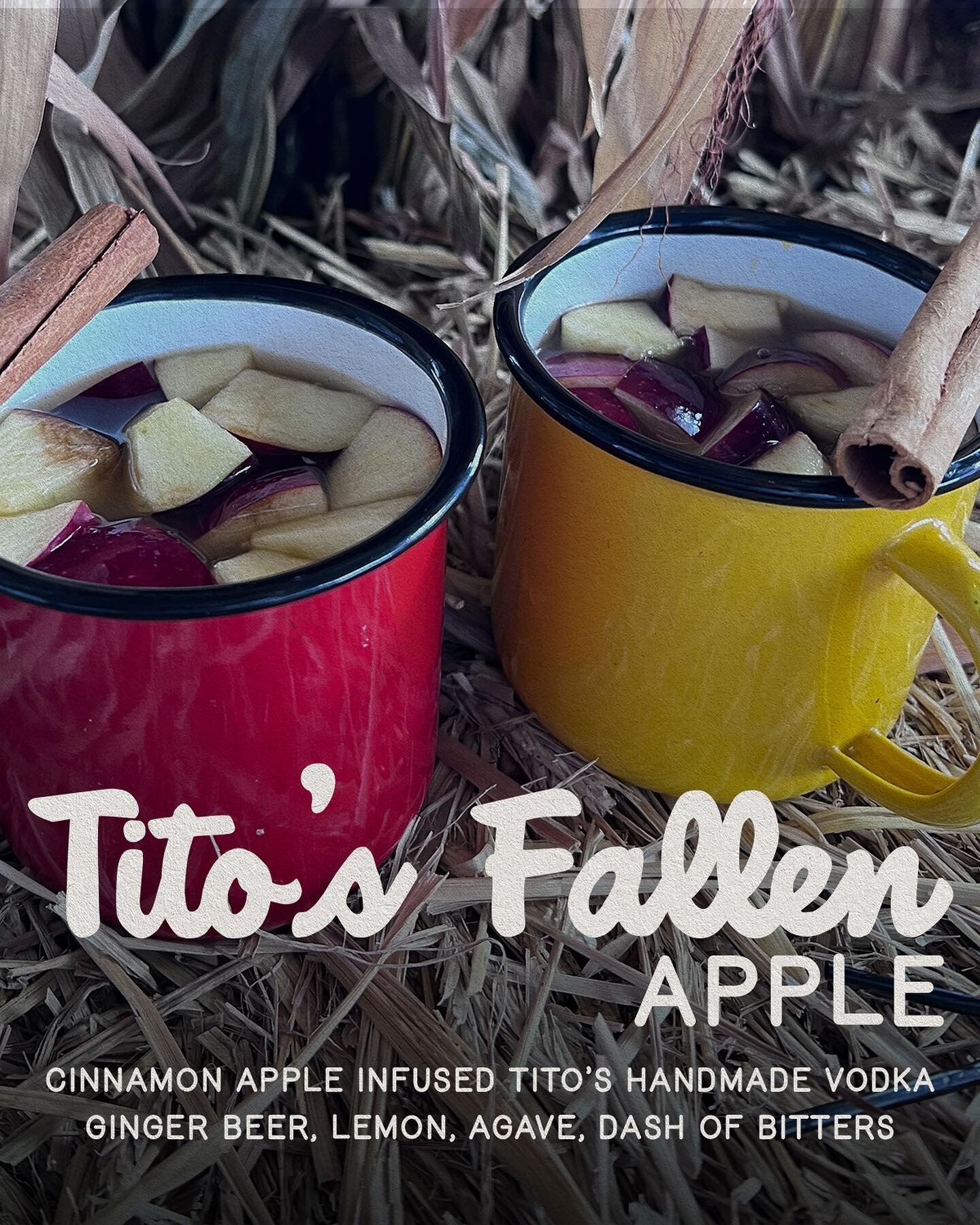 fall festivities continue with our Tito&rsquo;s Fallen Apple cocktail 🍎

&mdash;

see you tonight 6-late ⛺️