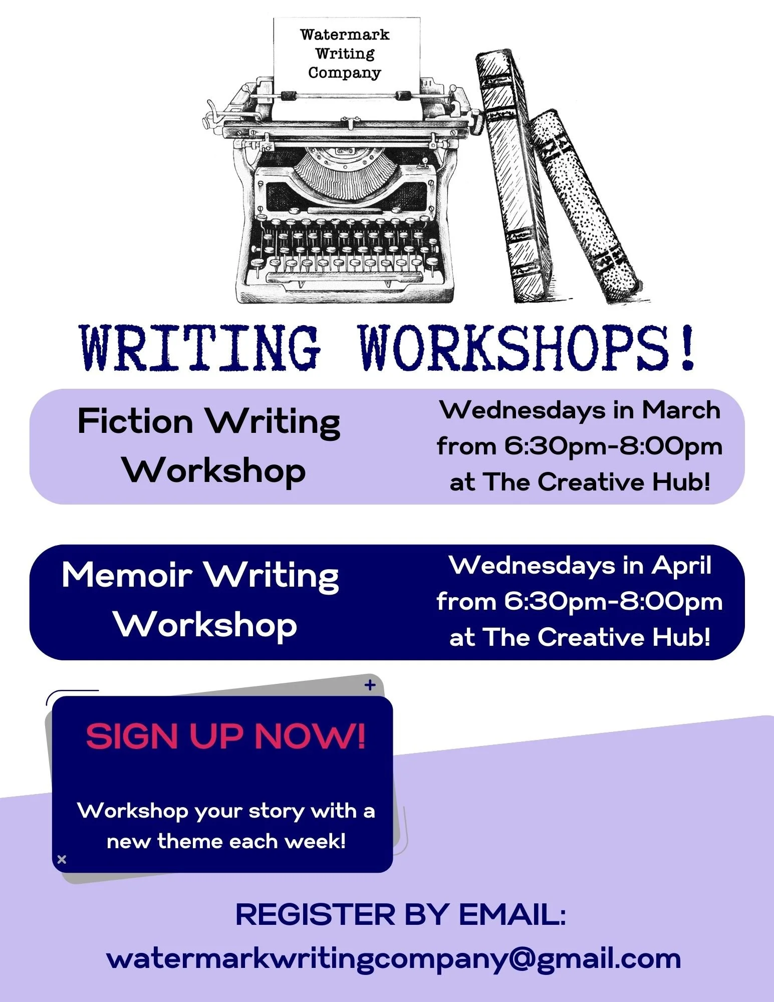 Upcoming Events — Watermark Writing Company