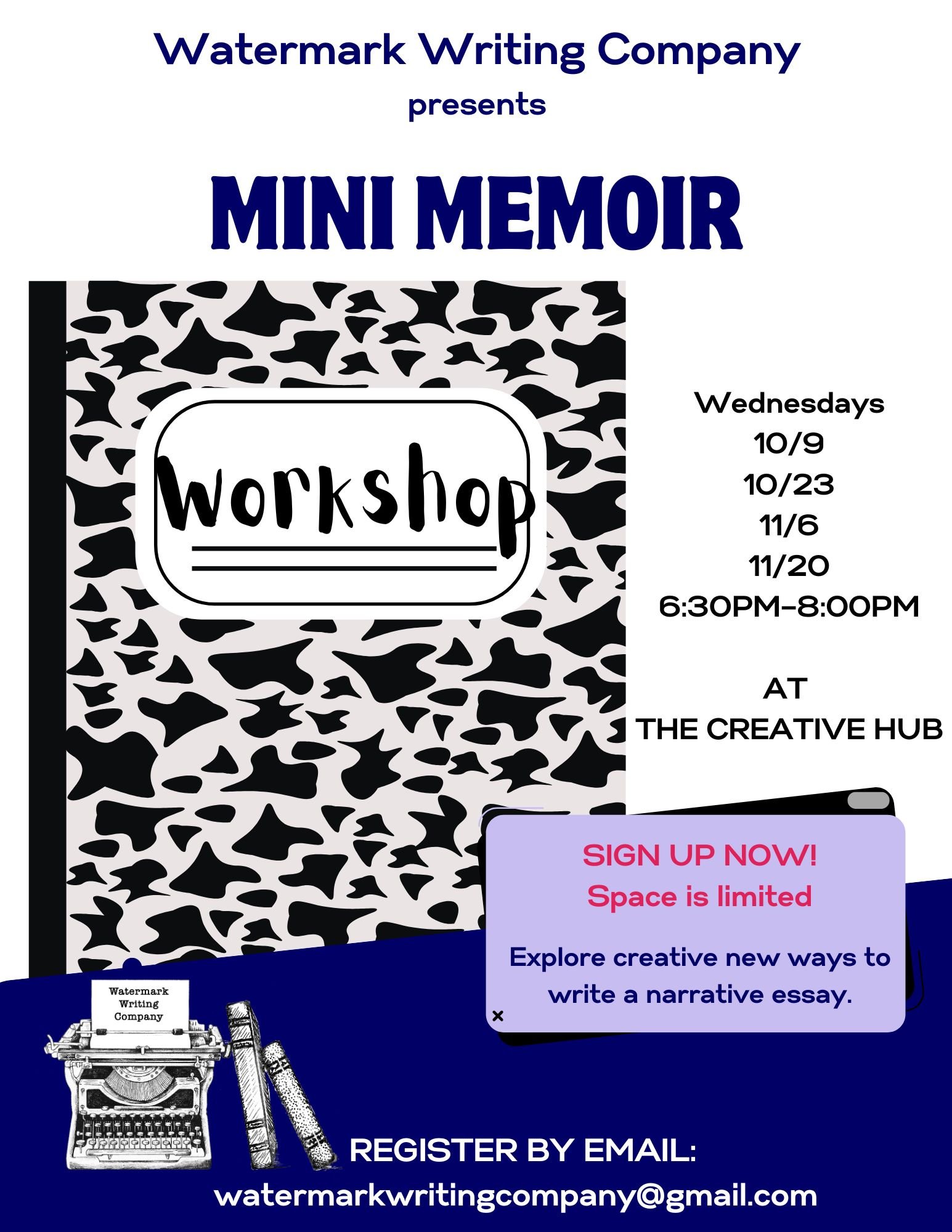 Upcoming Events — Watermark Writing Company