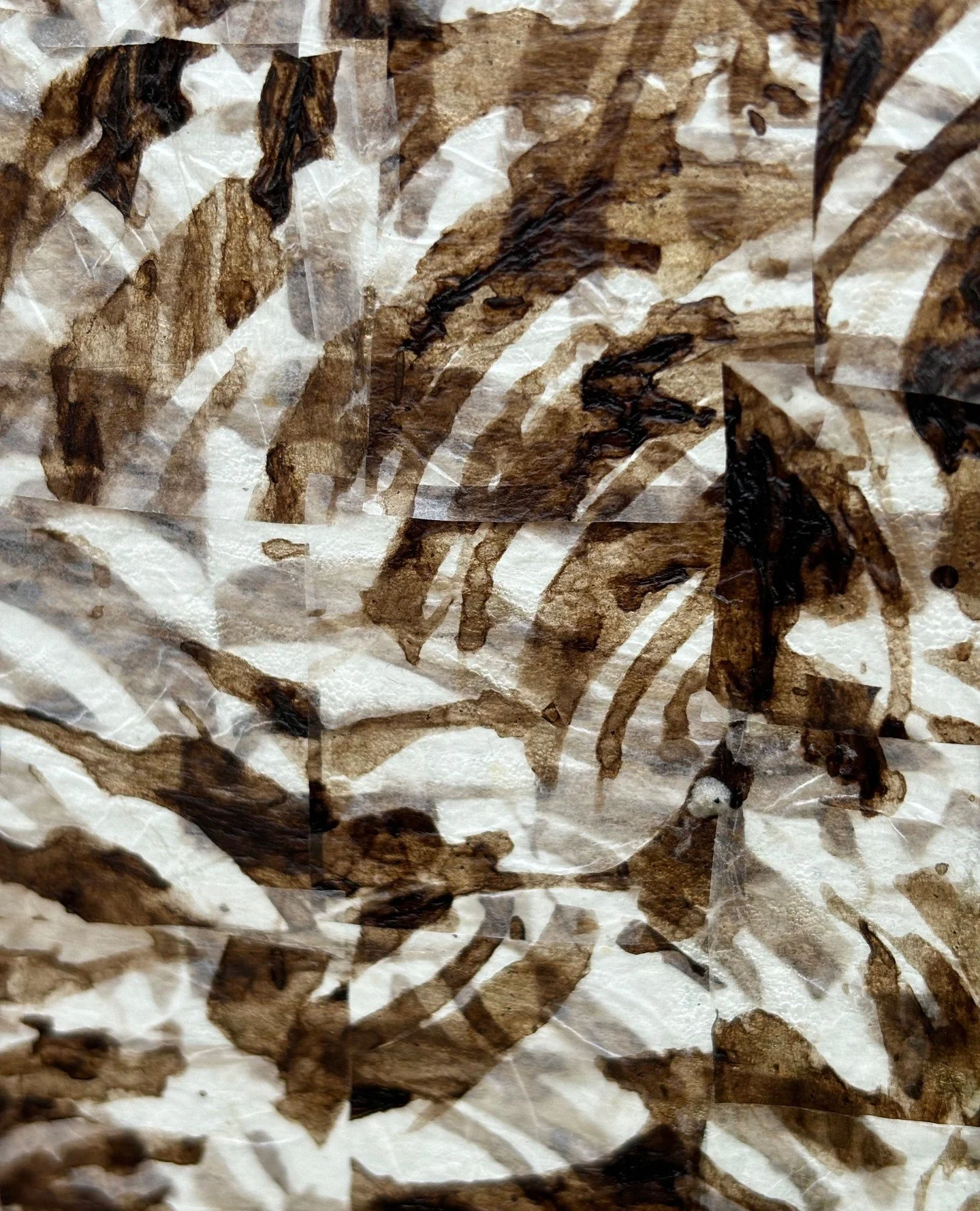 I&rsquo;m returning to work in my studio, to these warm walnut-ink markings on textured Japanese gampi paper. They reflect the ever-changing sowing patterns of the Dorset fields &ndash; quiet rhythms shaped by season and land.⁠
⁠
Each mark is made us